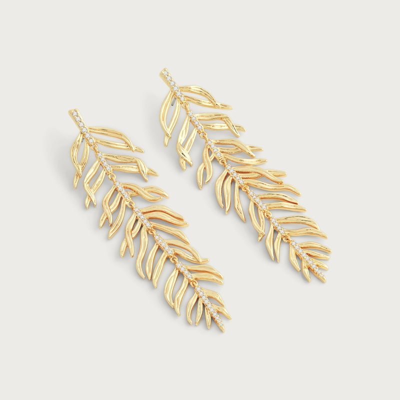 Palm Leaves Dangle Earrings - Anabel Aram
