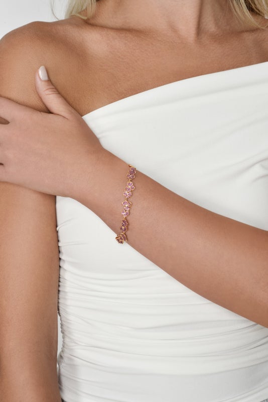 Orchid Pink Pavé Tennis Bracelet - Anabel Aram