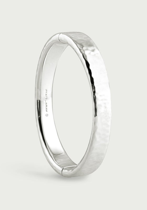 Farrier Wide Hinged Bangle, Silver - Anabel Aram