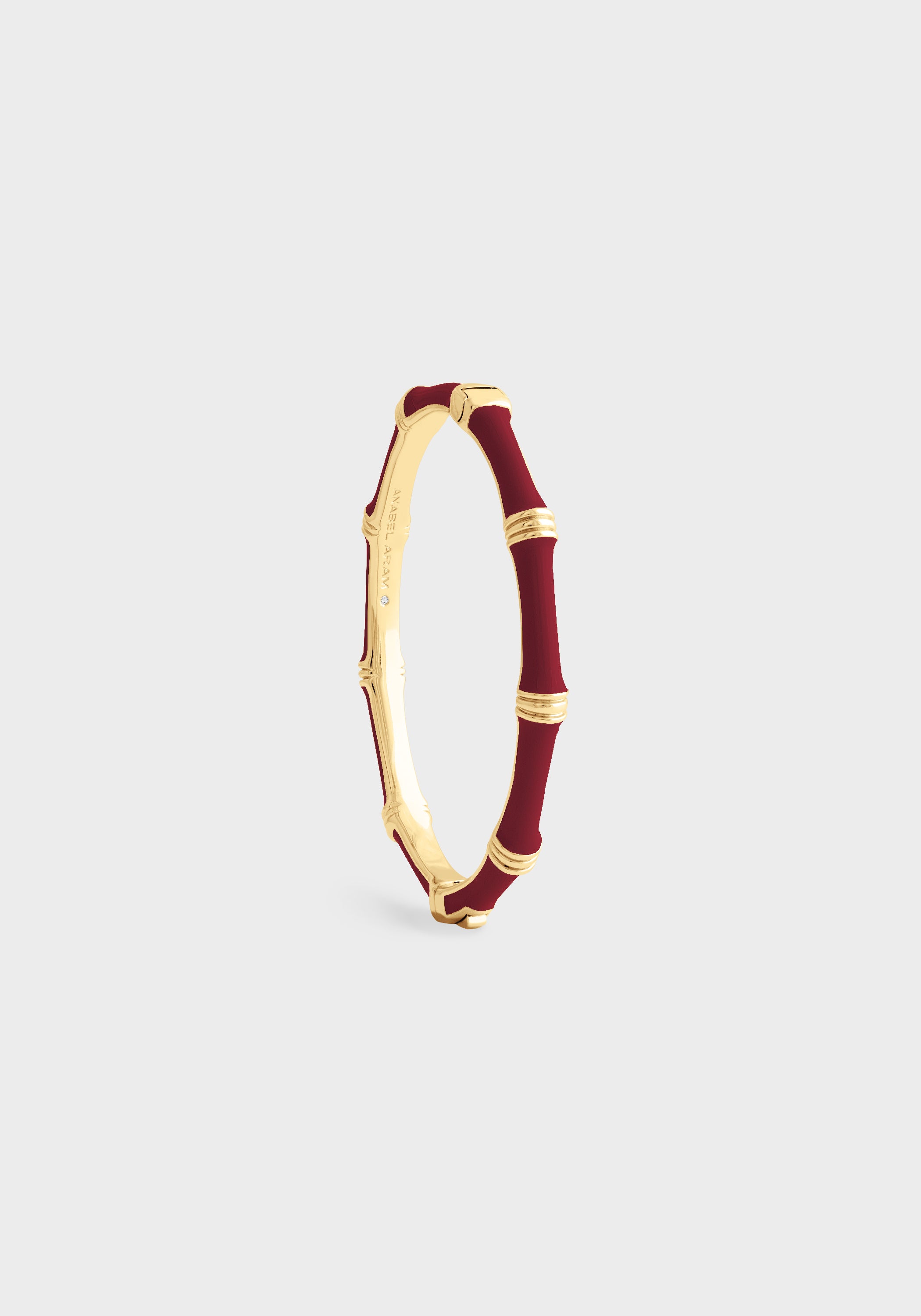 Bamboo Enameled Hinged Bangle