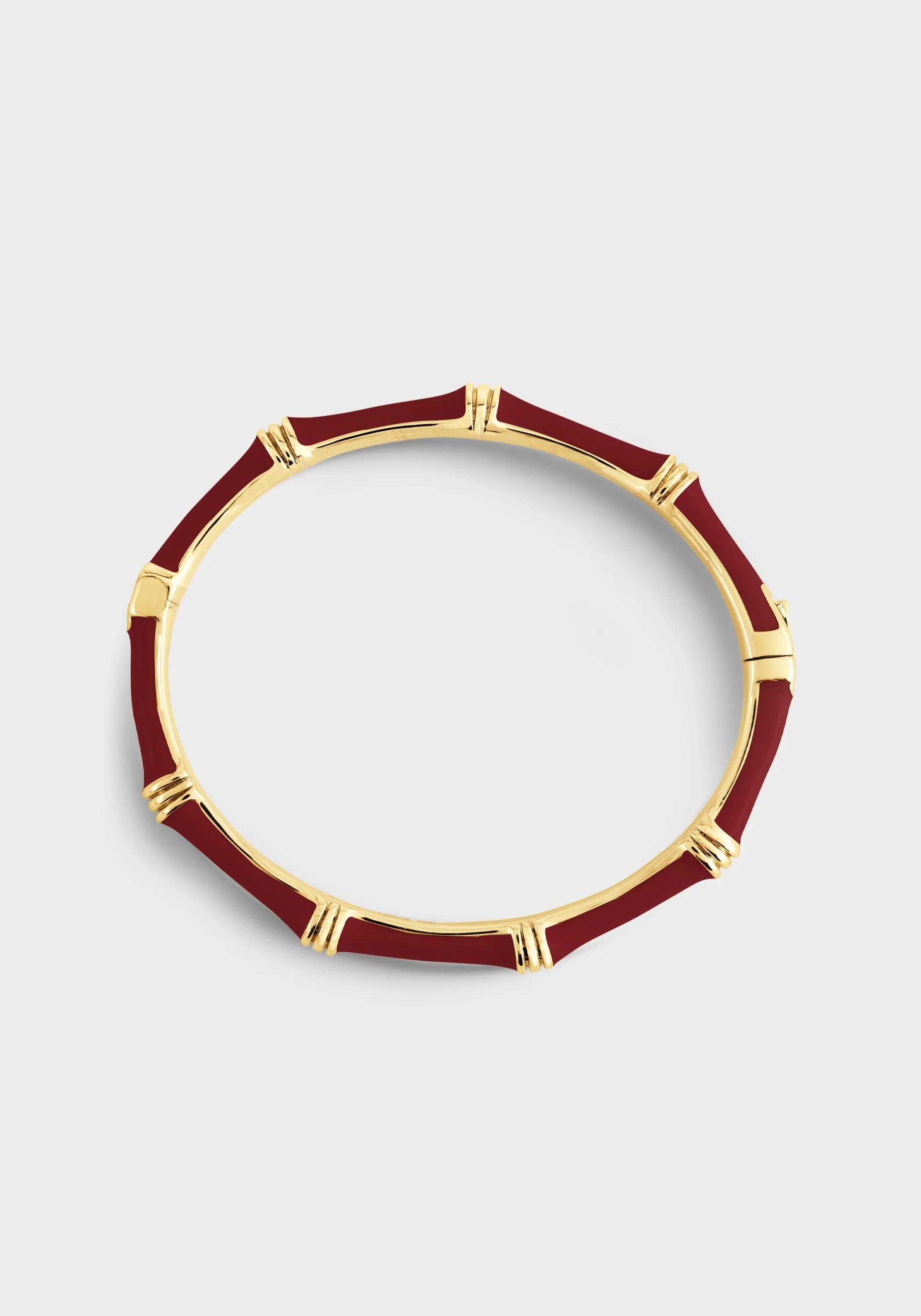Bamboo Enameled Hinged Bangle