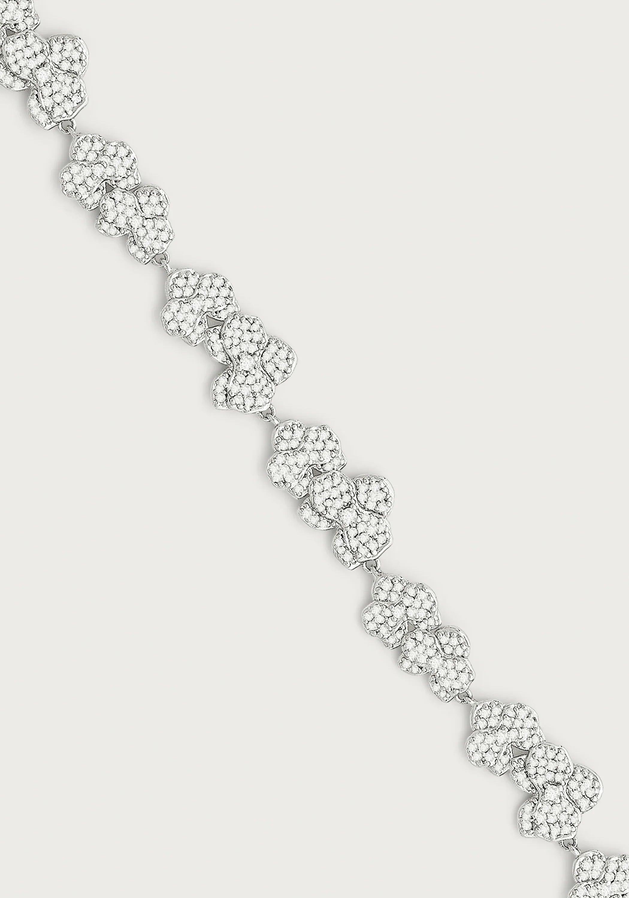 Orchid White Pavé Tennis Bracelet, Silver