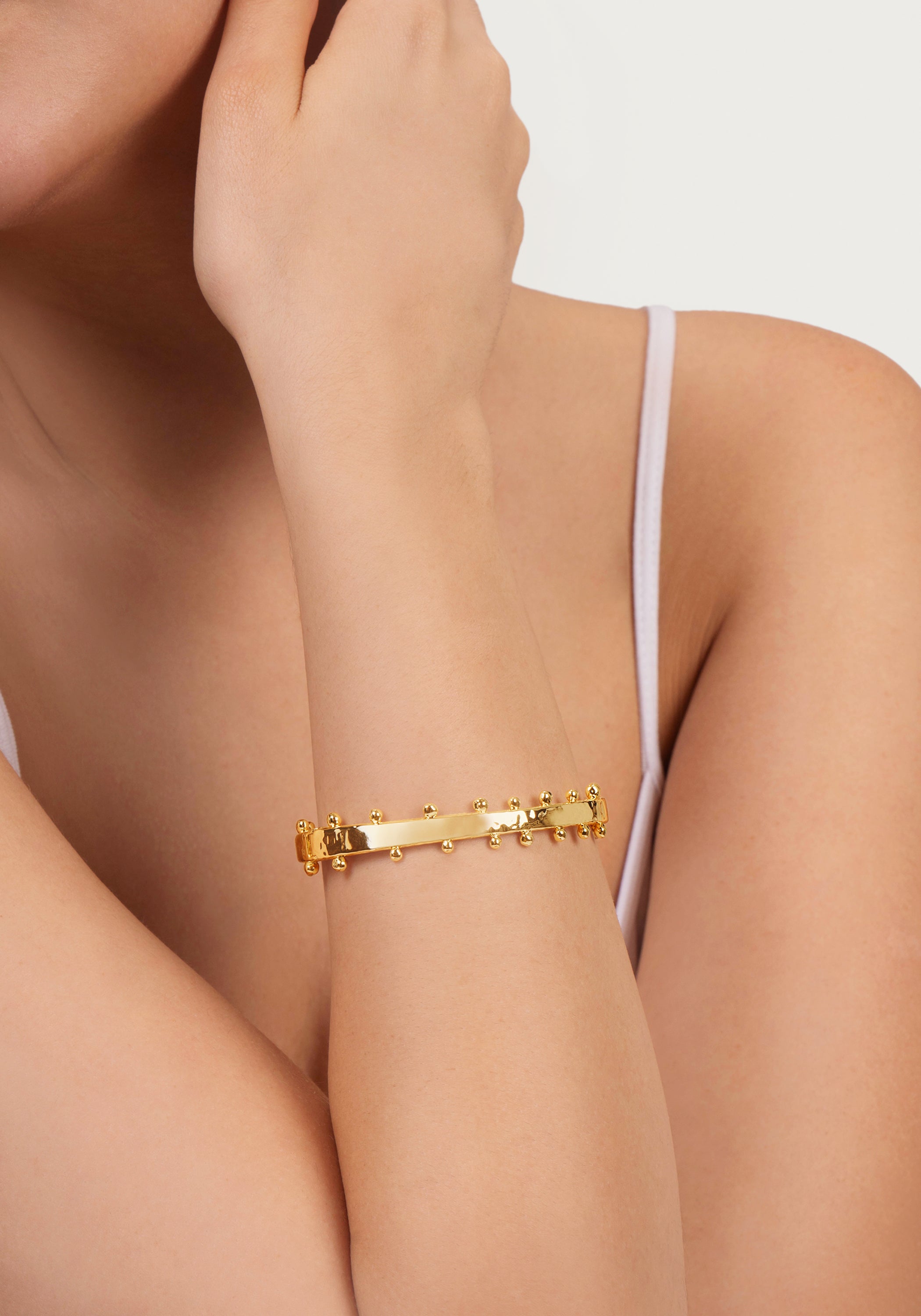 Milos Gold Hinged Bangle