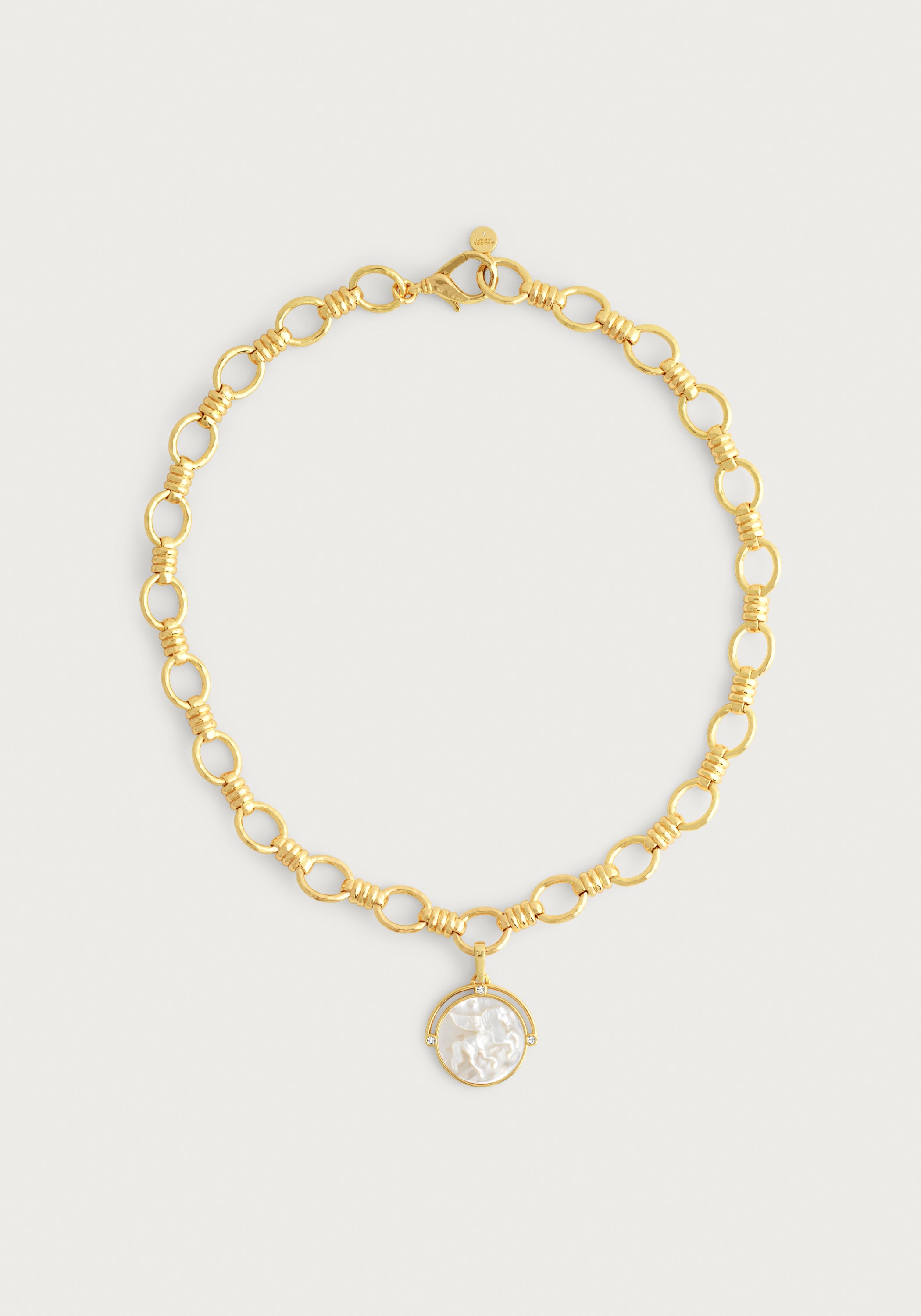 Pegasus Pearl Coin Pendant Necklace