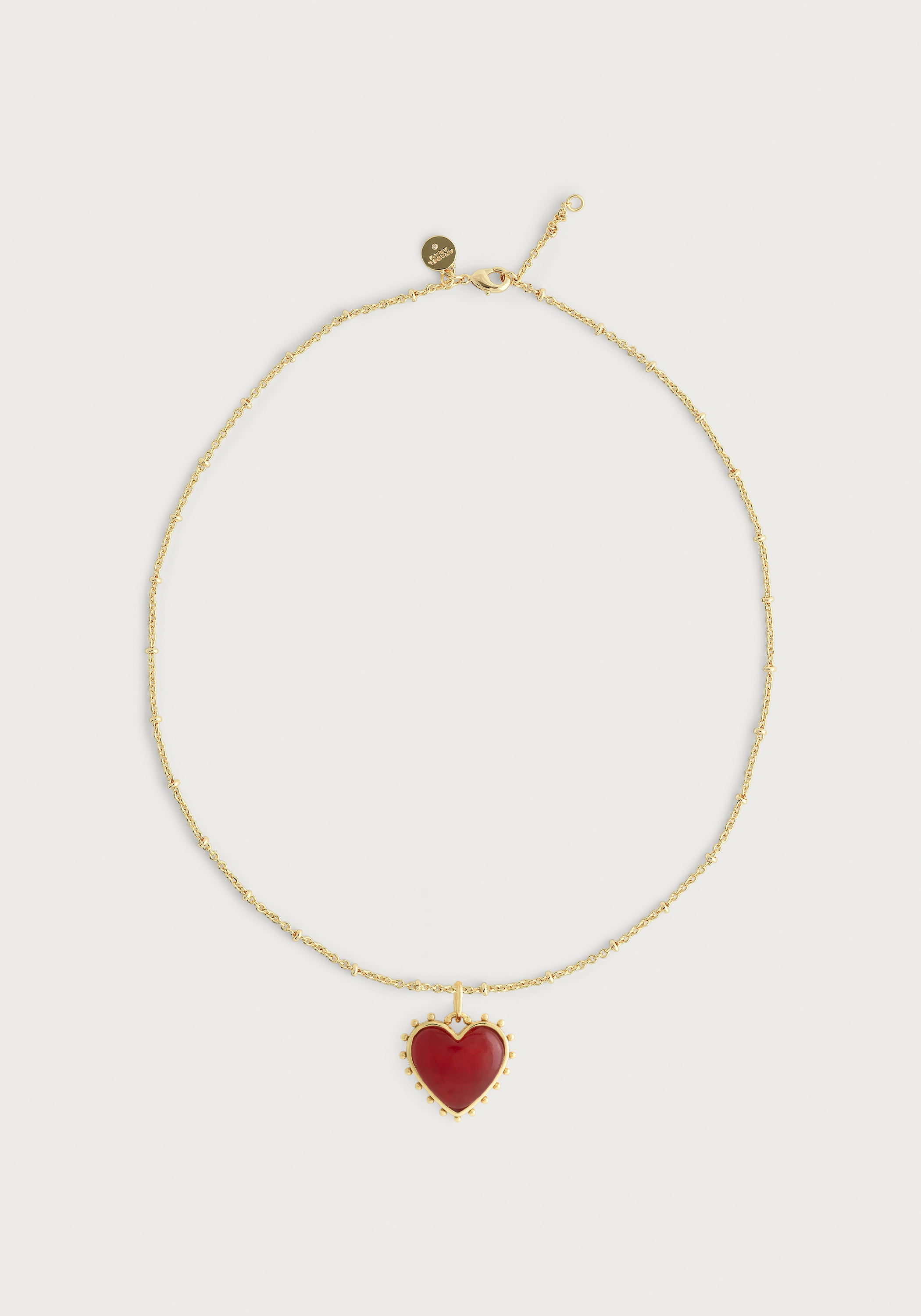 Heart With Stone Pendant Necklace