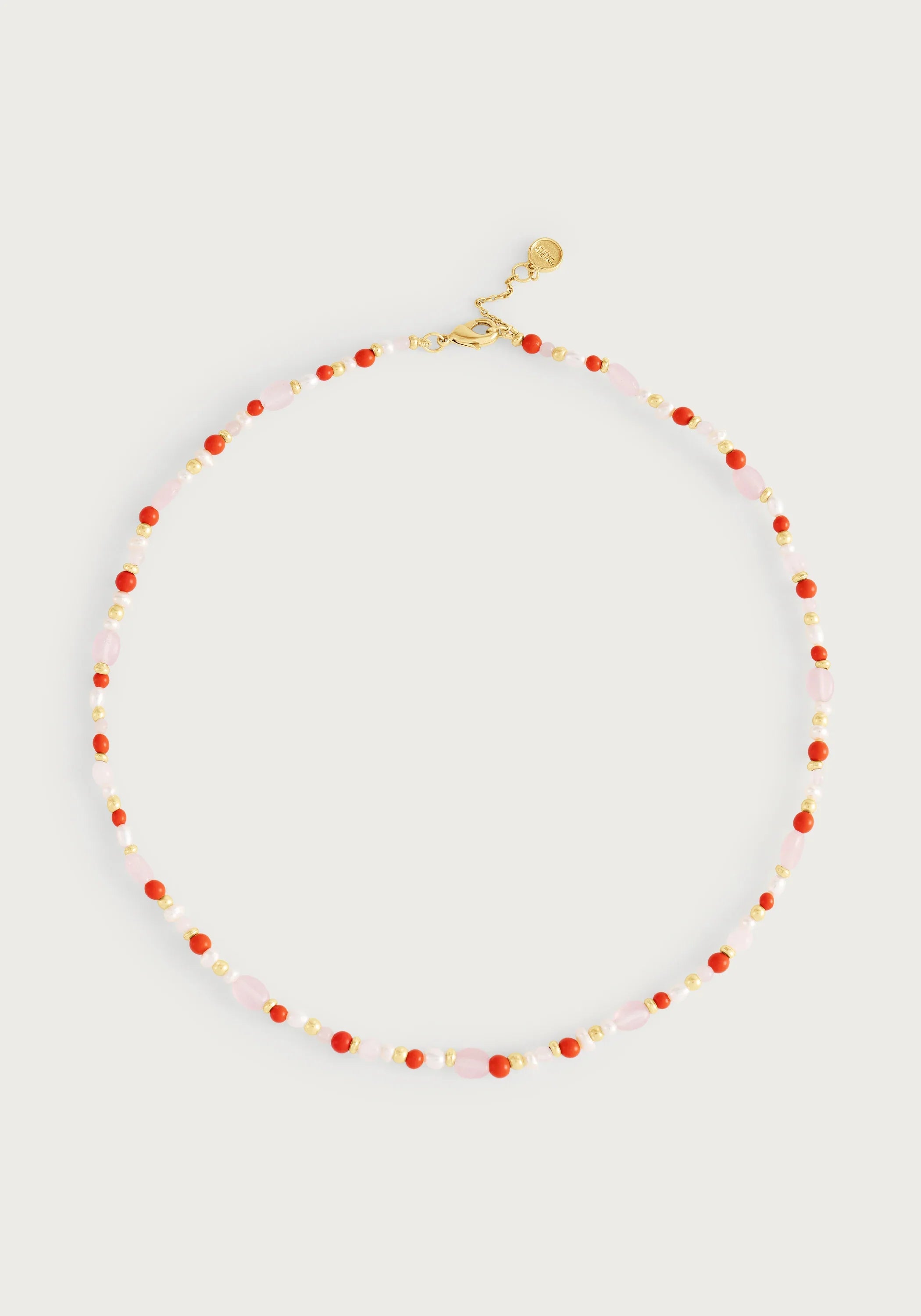 Milos Beaded Necklace, Warm
