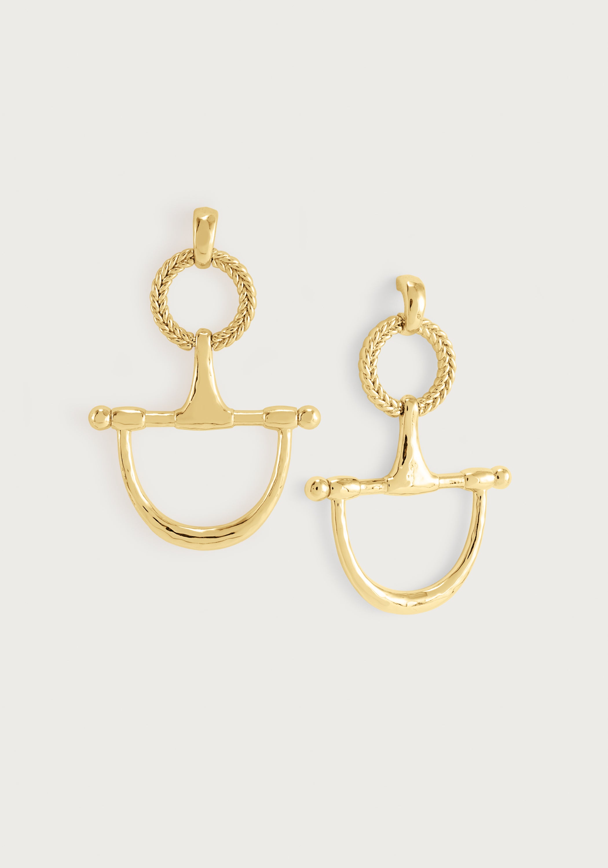 Cheval Bit Drop Earrings, Gold