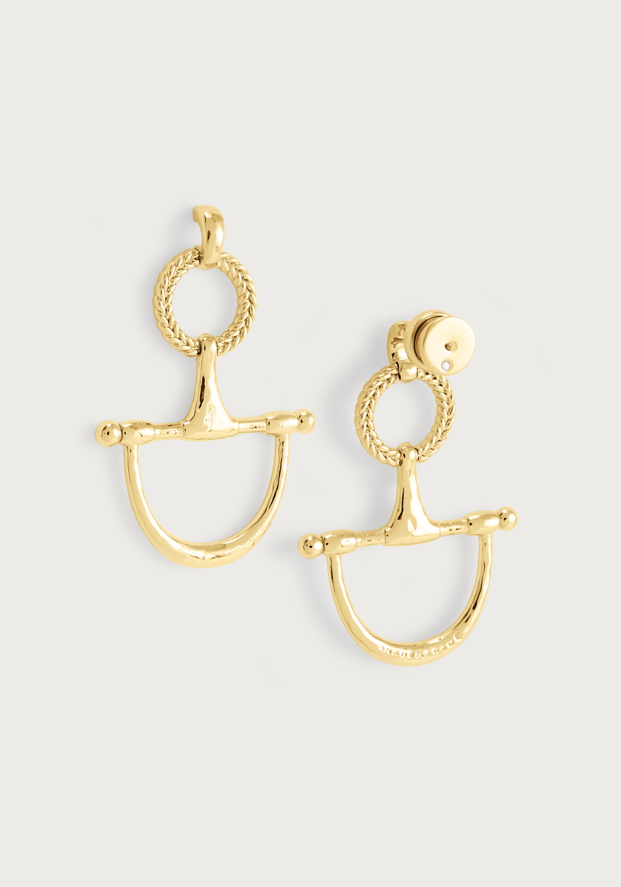 Cheval Bit Drop Earrings, Gold