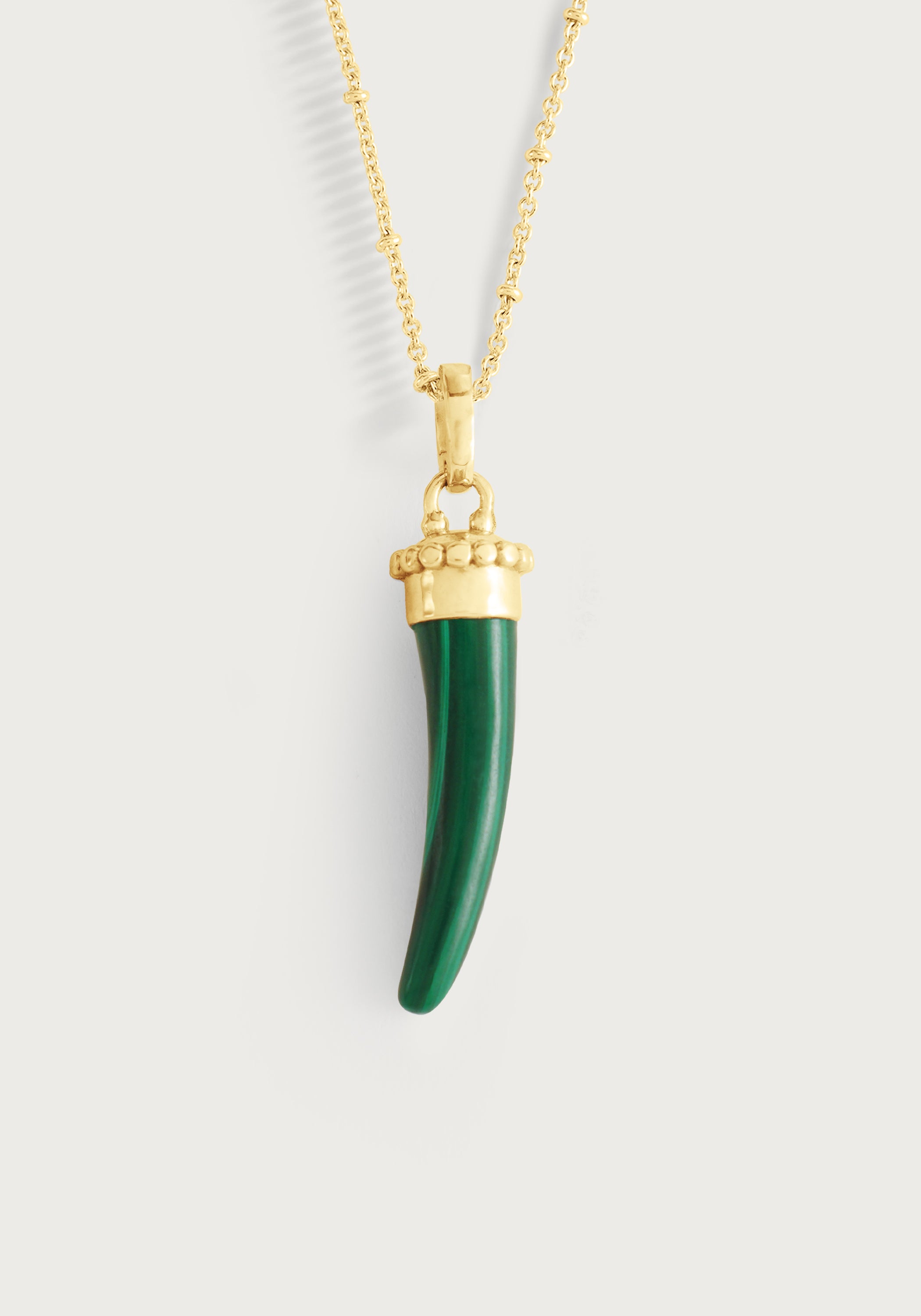 Milos Stone Horn Charm, Malachite