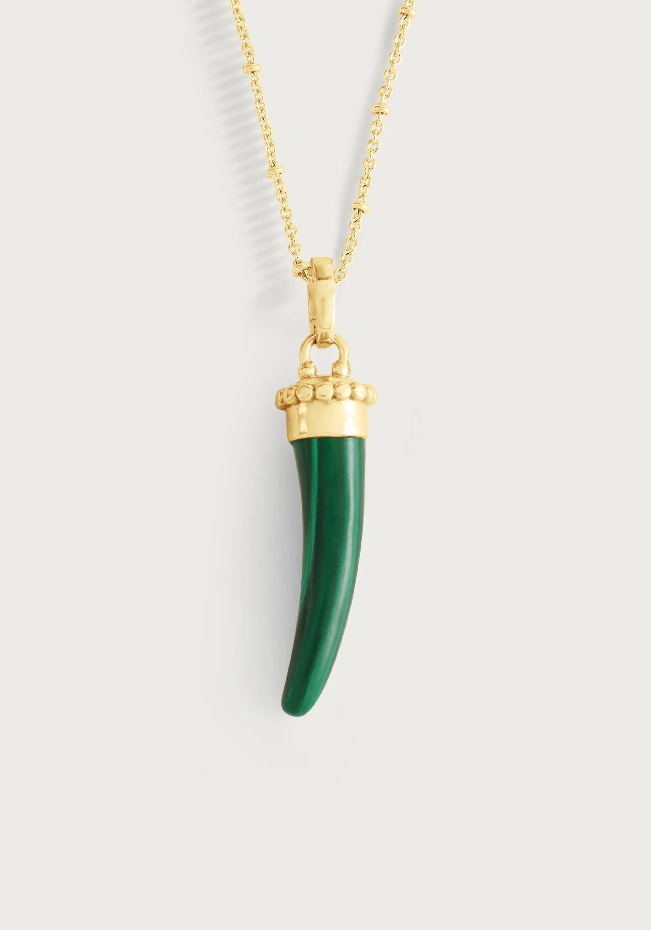 Milos Stone Horn Charm, Malachite