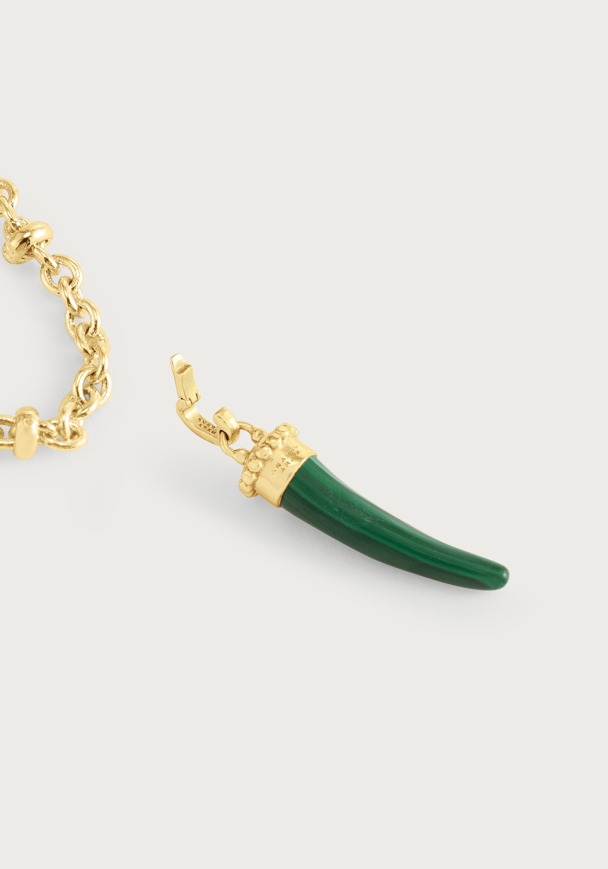 Milos Stone Horn Charm, Malachite