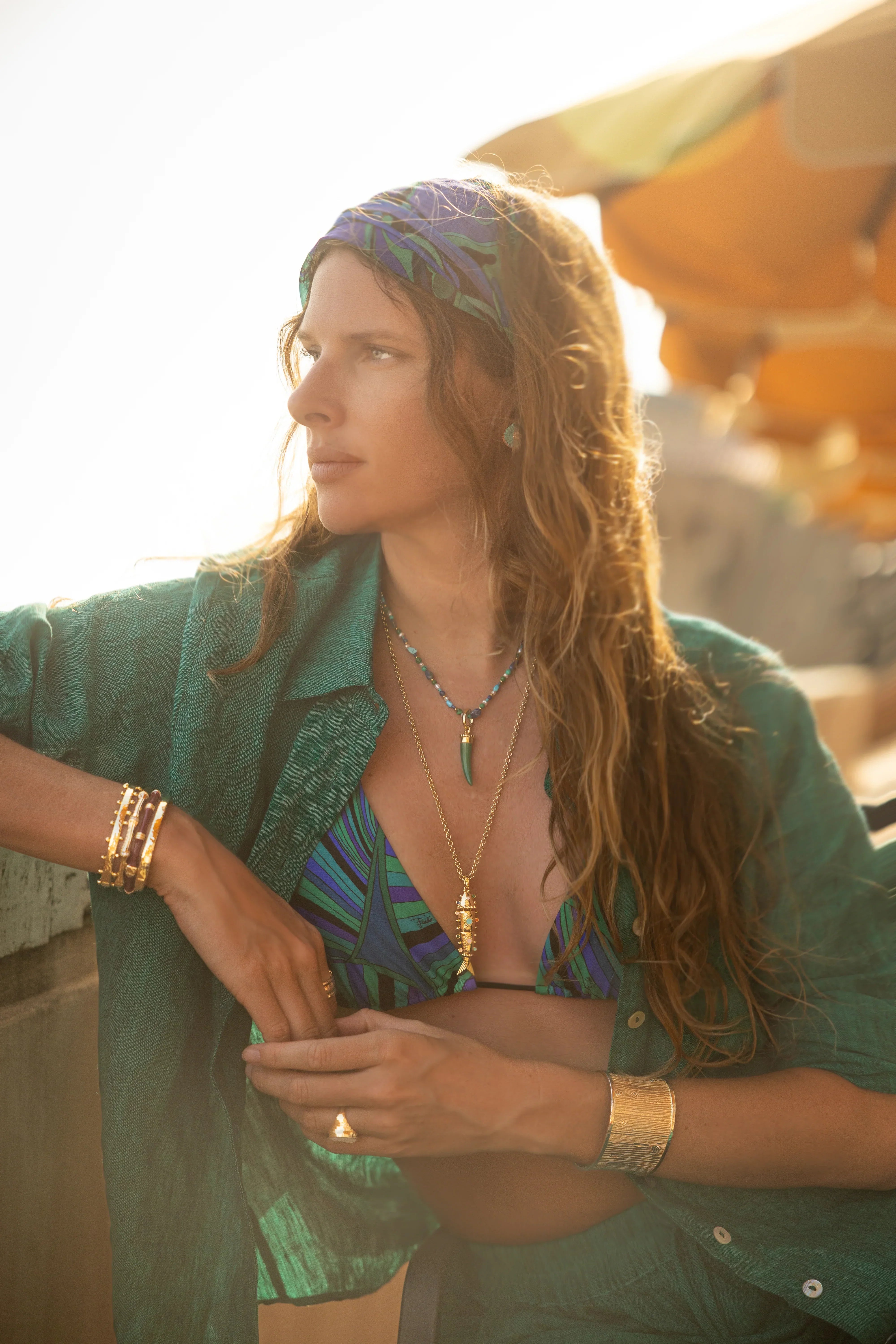 Milos Beaded Necklace, Cool - Anabel Aram