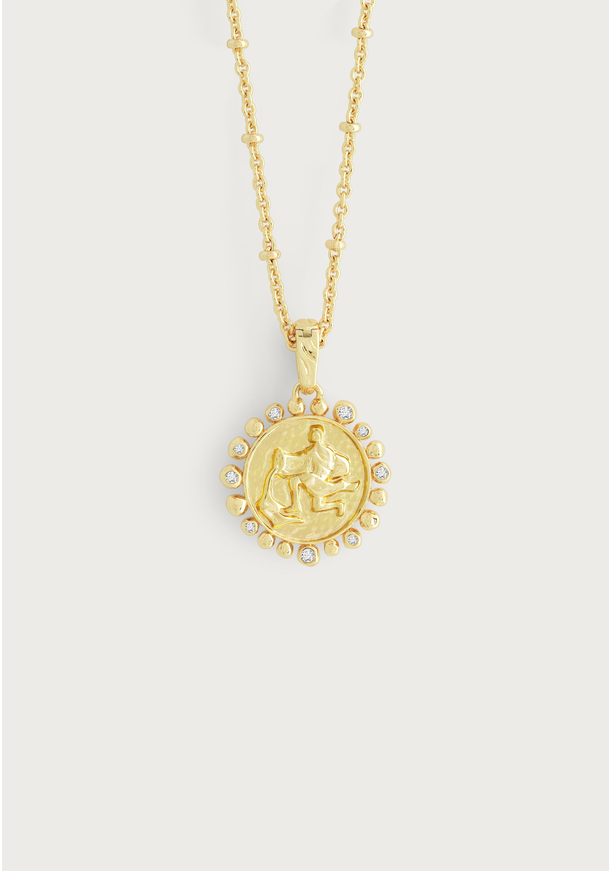 Zodiac Pendant Necklace, Aquarius