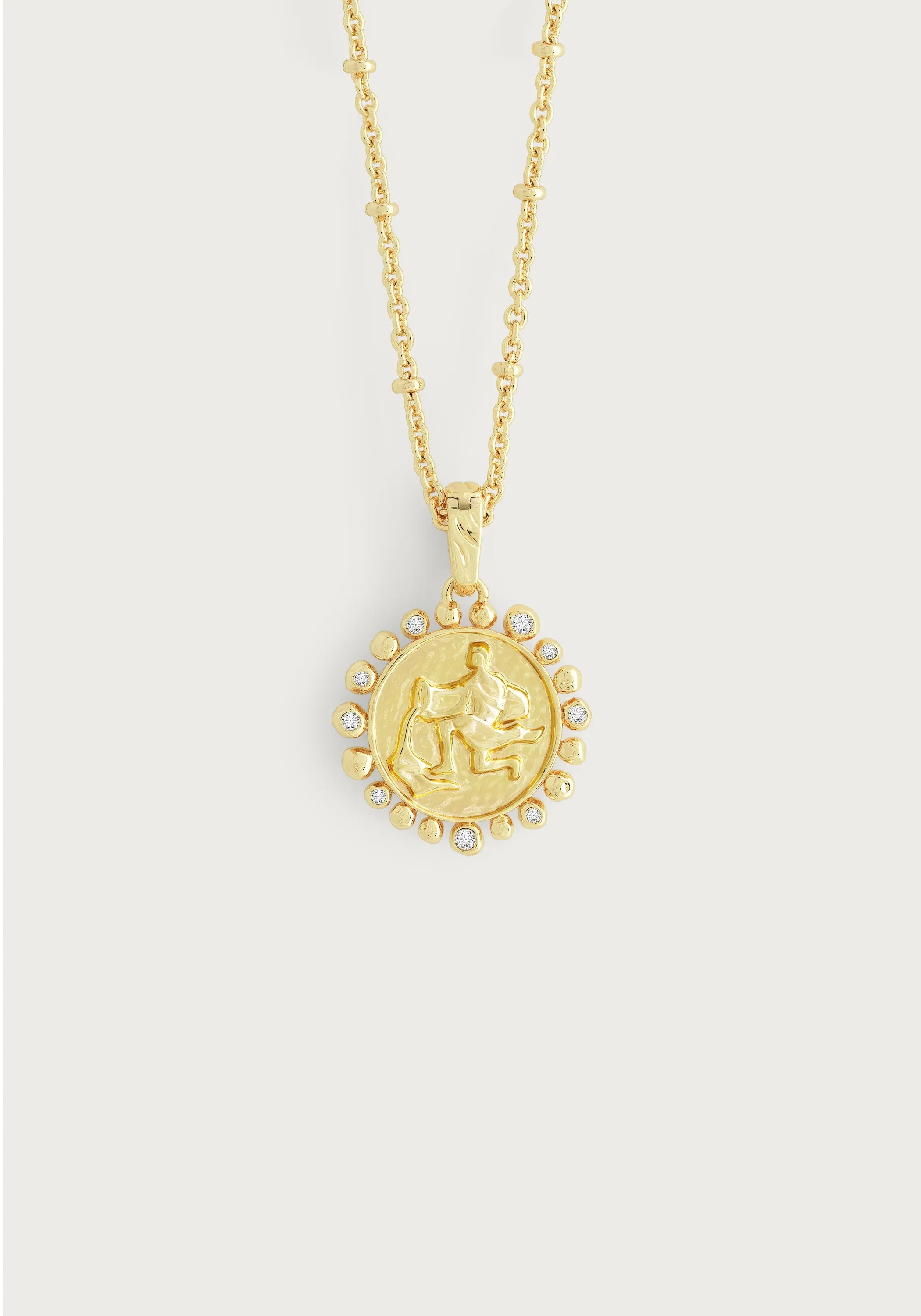 Zodiac Pendant Necklace, Aquarius