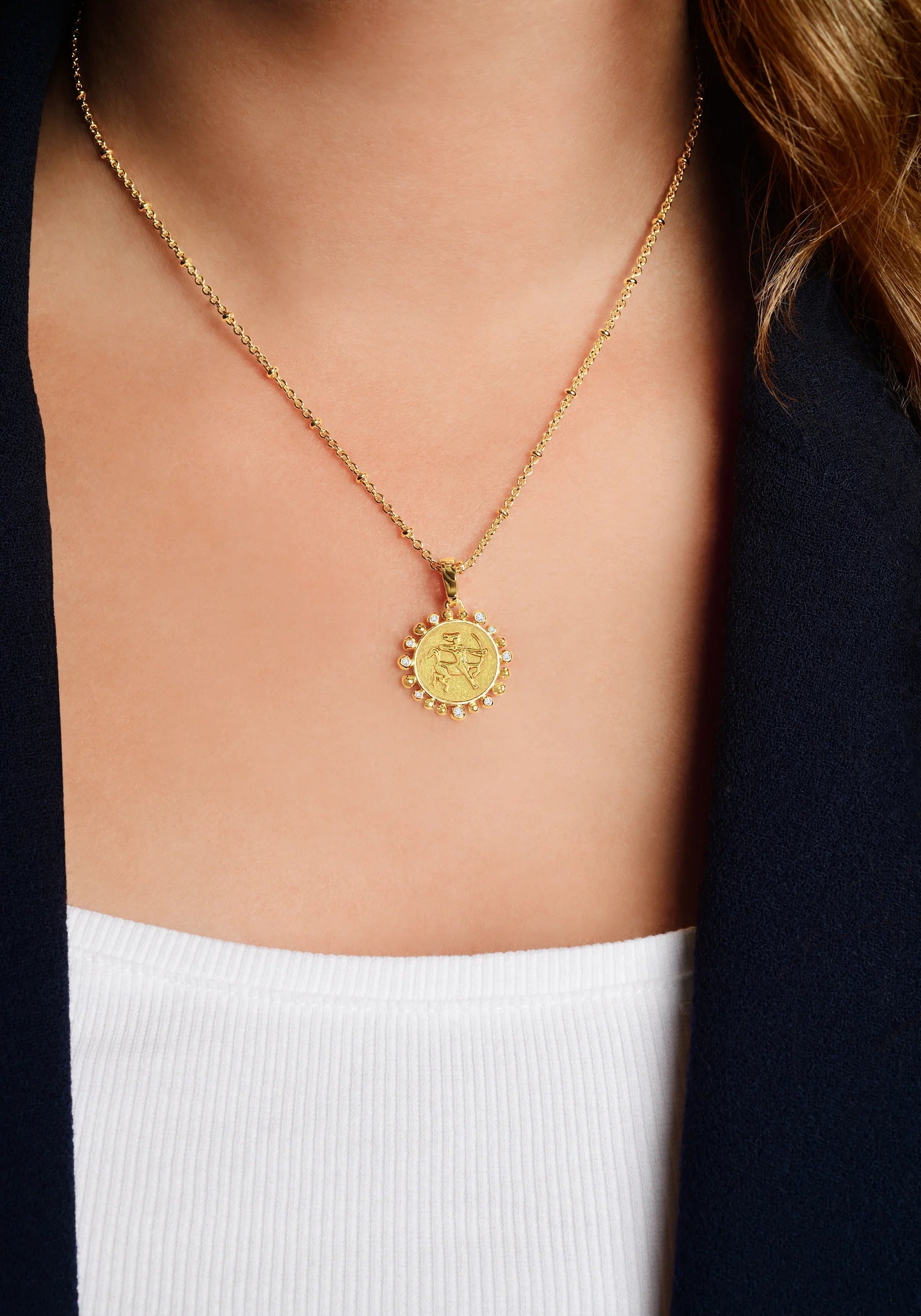 Zodiac Pendant Necklace, Sagittarius