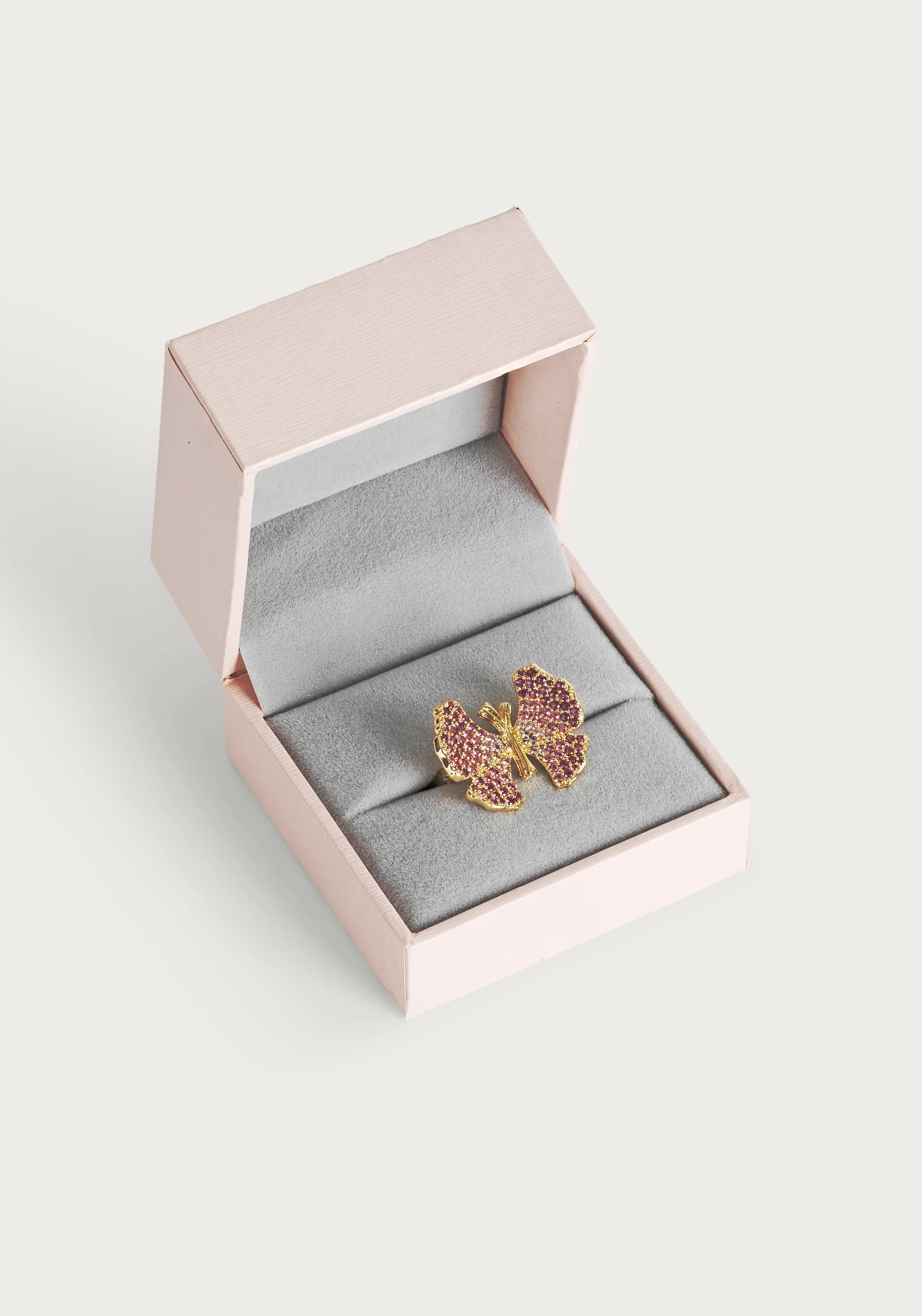 Butterfly Pink Pavé Ring