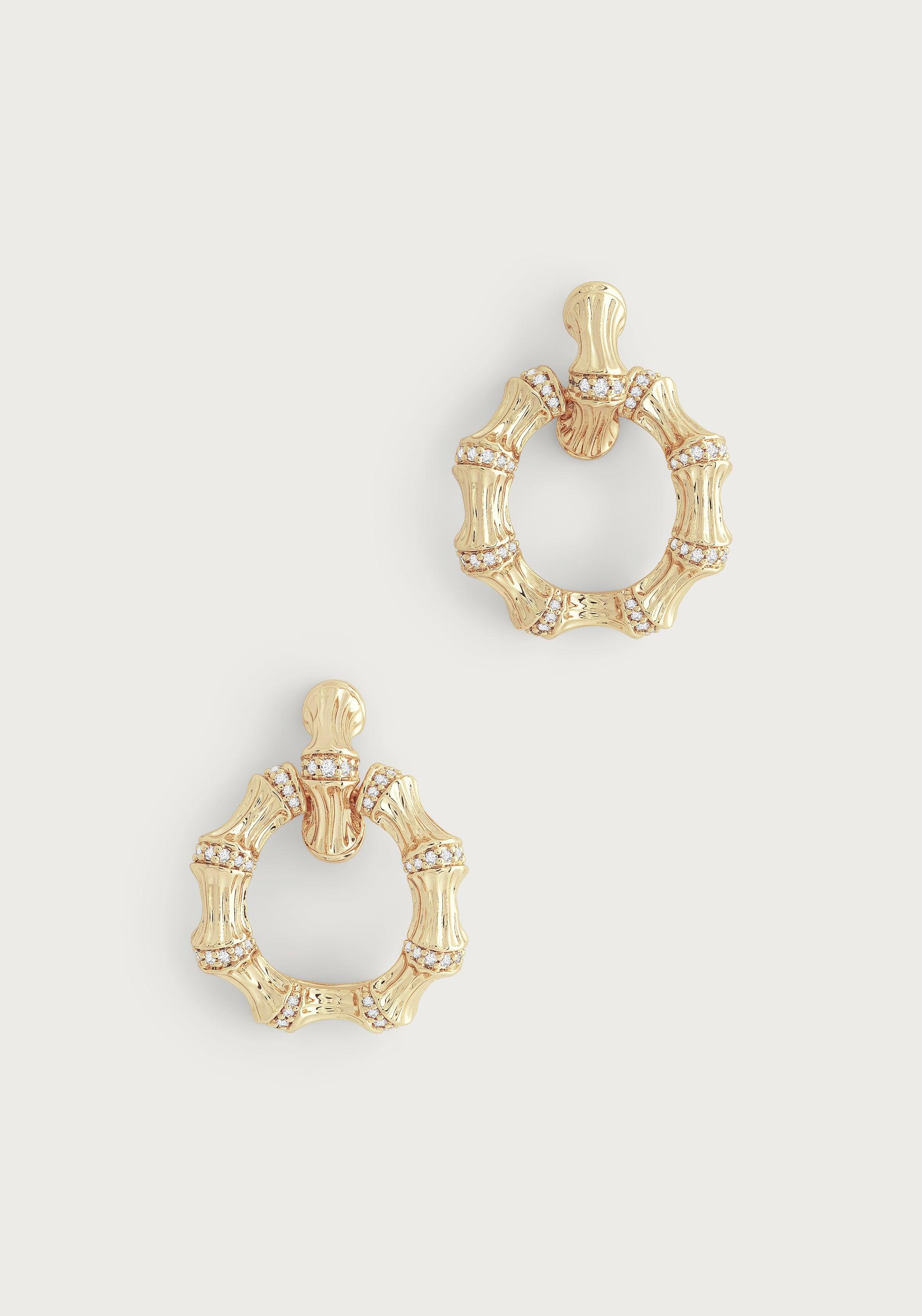 Bamboo Double Hoop Earrings - Anabel Aram