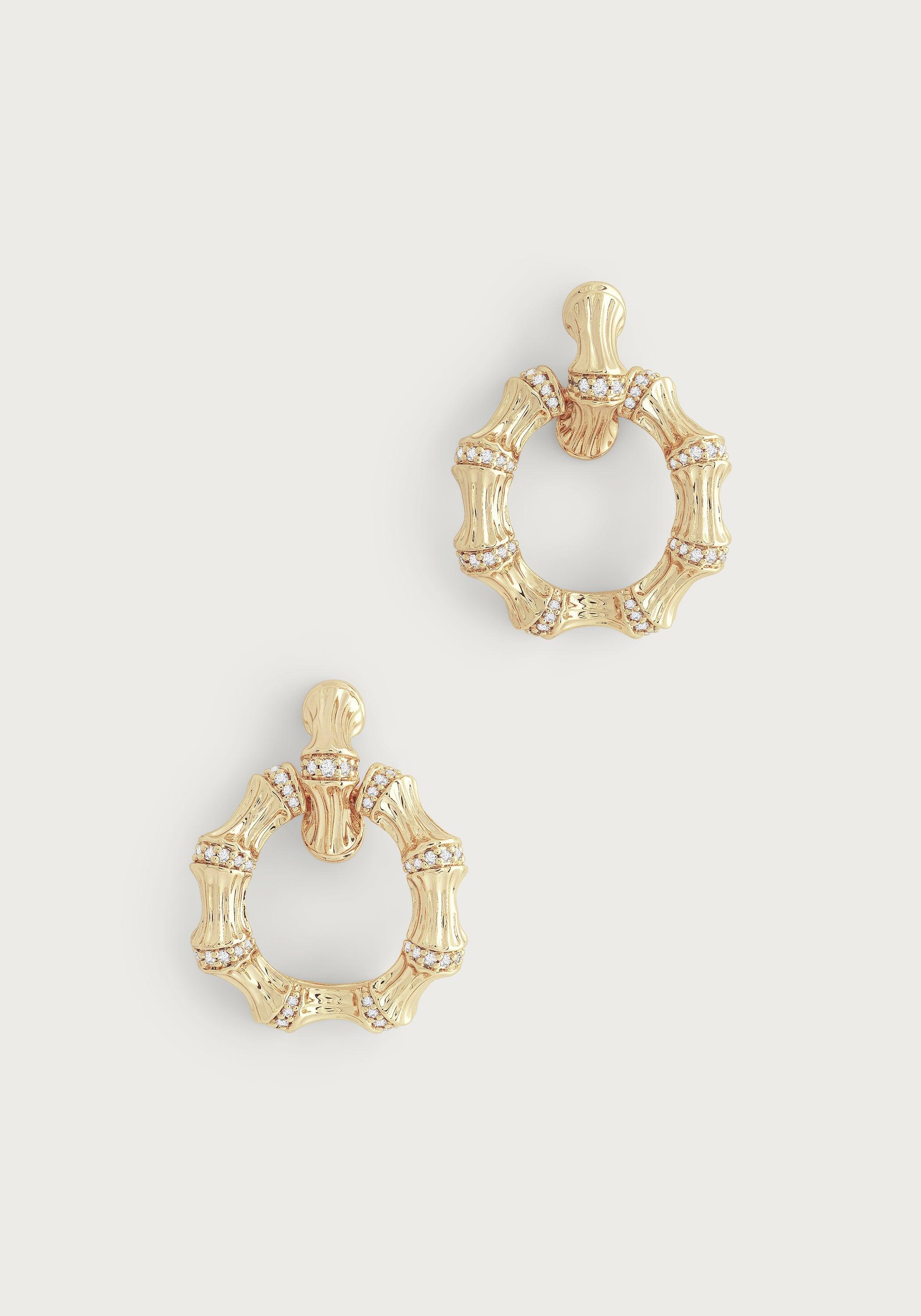 Bamboo Double Hoop Earrings - Anabel Aram