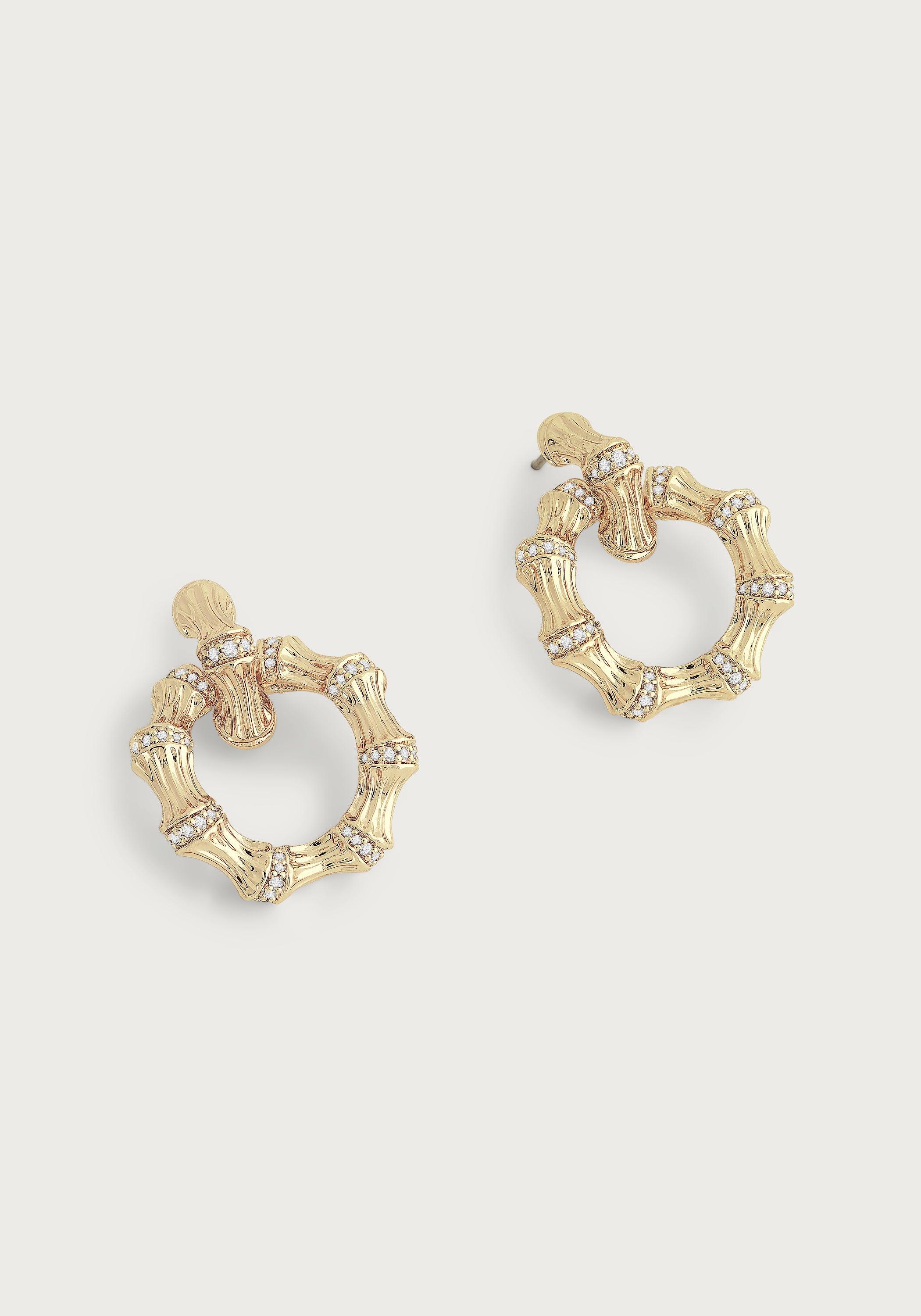 Bamboo Double Hoop Earrings - Anabel Aram