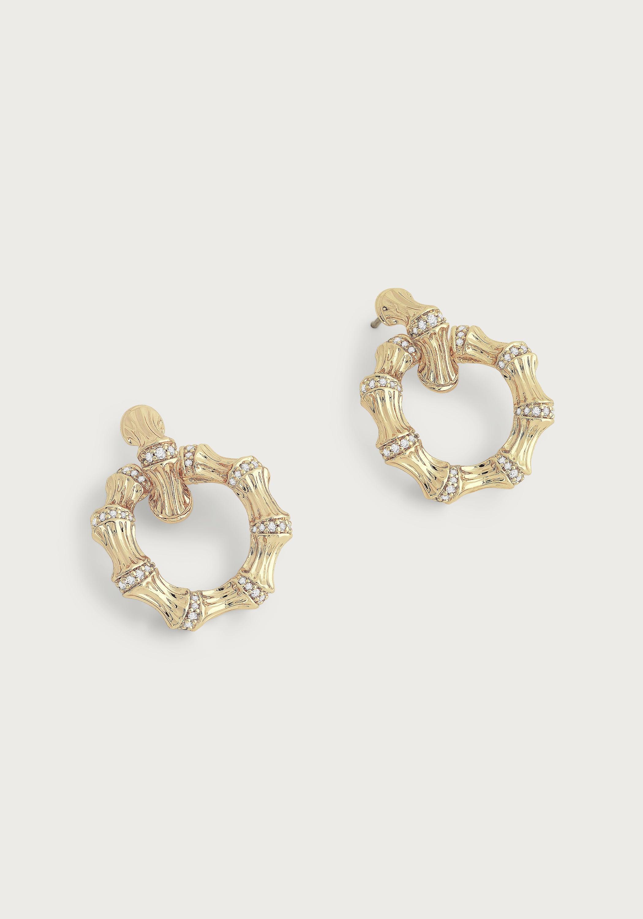 Bamboo Double Hoop Earrings - Anabel Aram