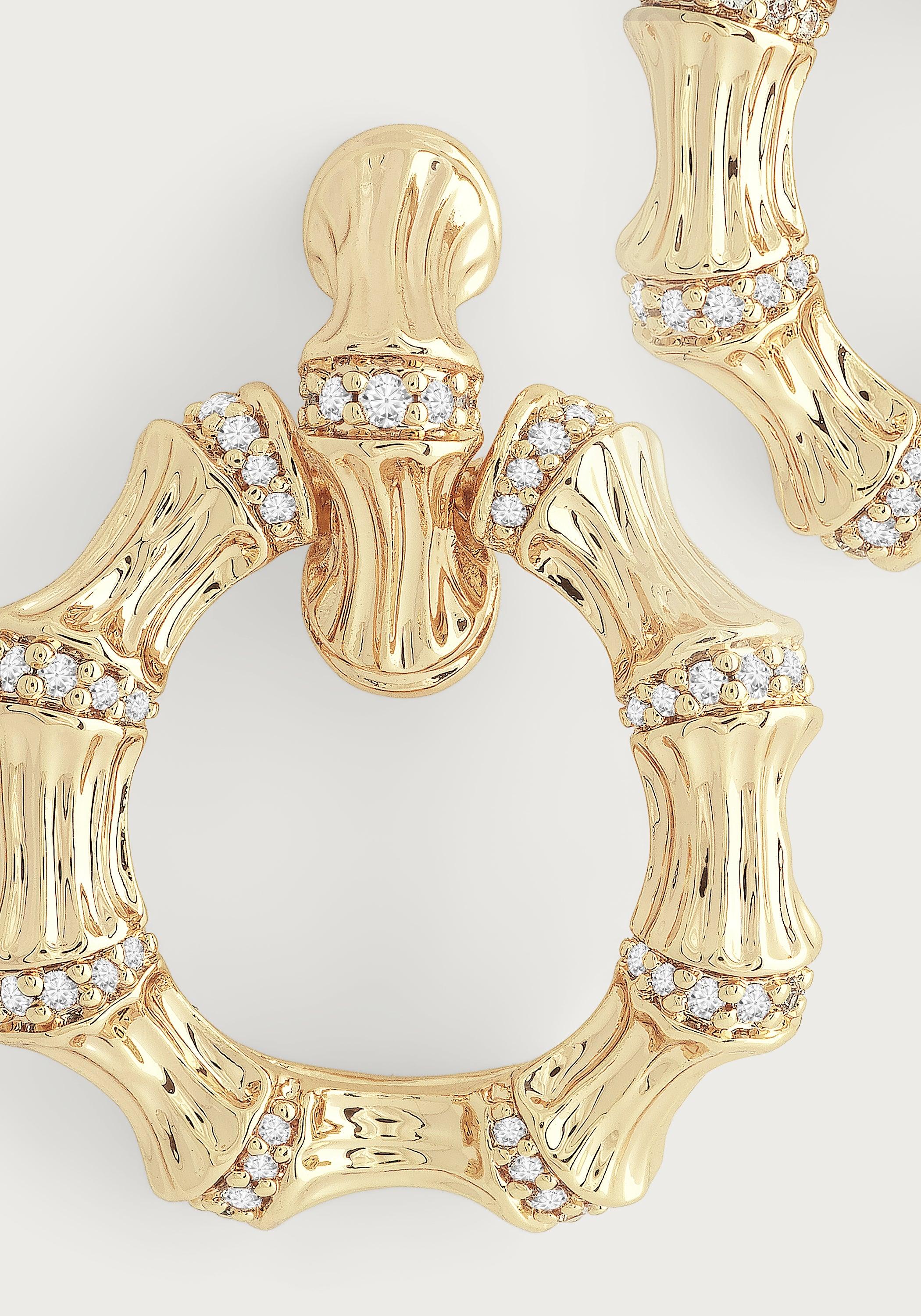 Bamboo Double Hoop Earrings - Anabel Aram