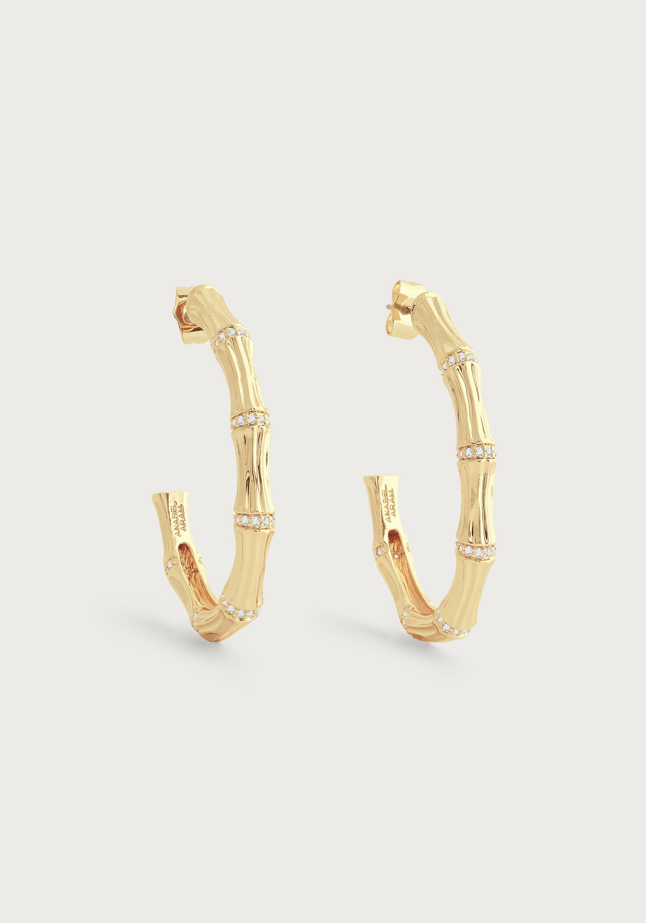 Bamboo Single Hoop Earrings – Anabel Aram