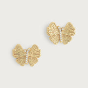 Butterfly Stud Gold Earrings