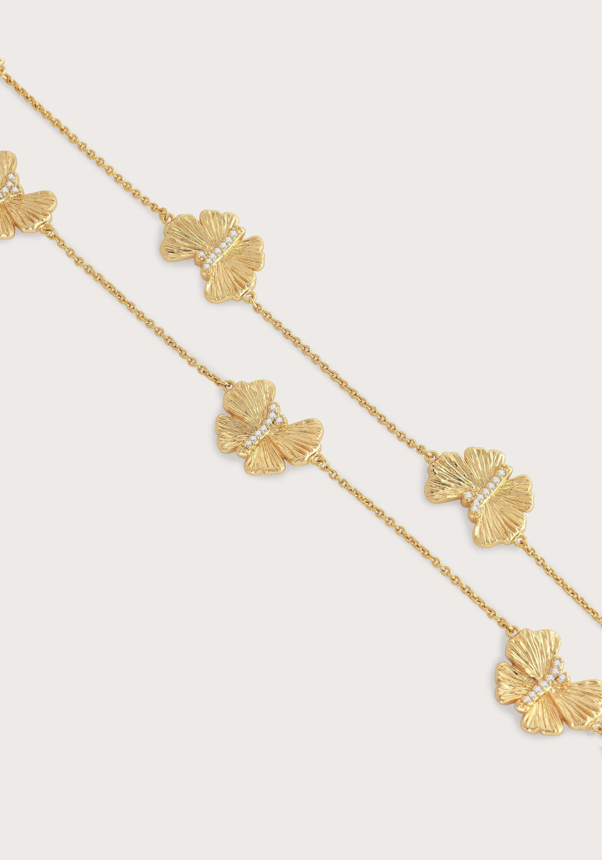 Butterfly Gold Station Necklace - Anabel Aram