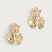 Butterfly With Enamel Flower Earrings - Anabel Aram