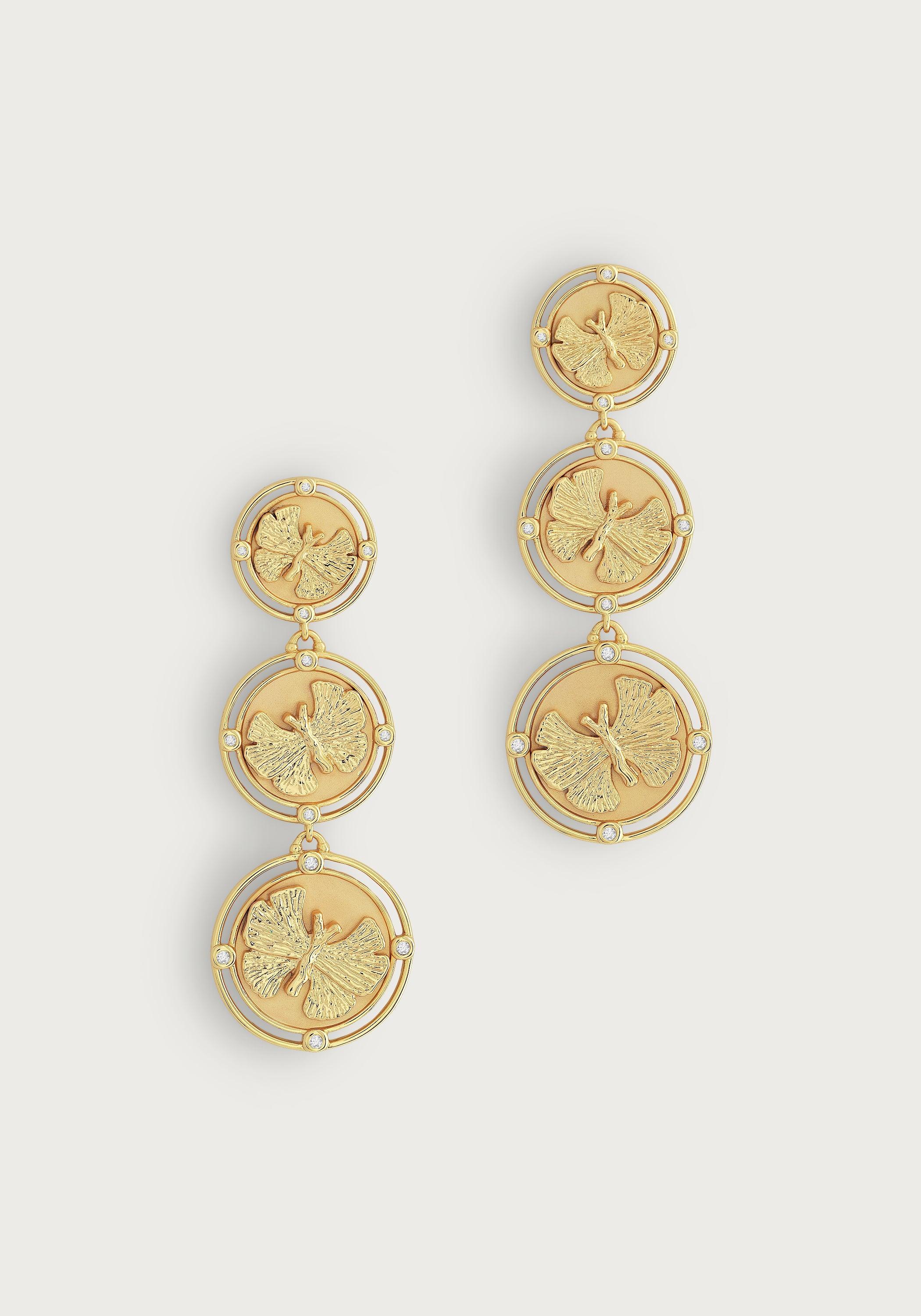 Butterfly Coin Drop Earrings - Anabel Aram
