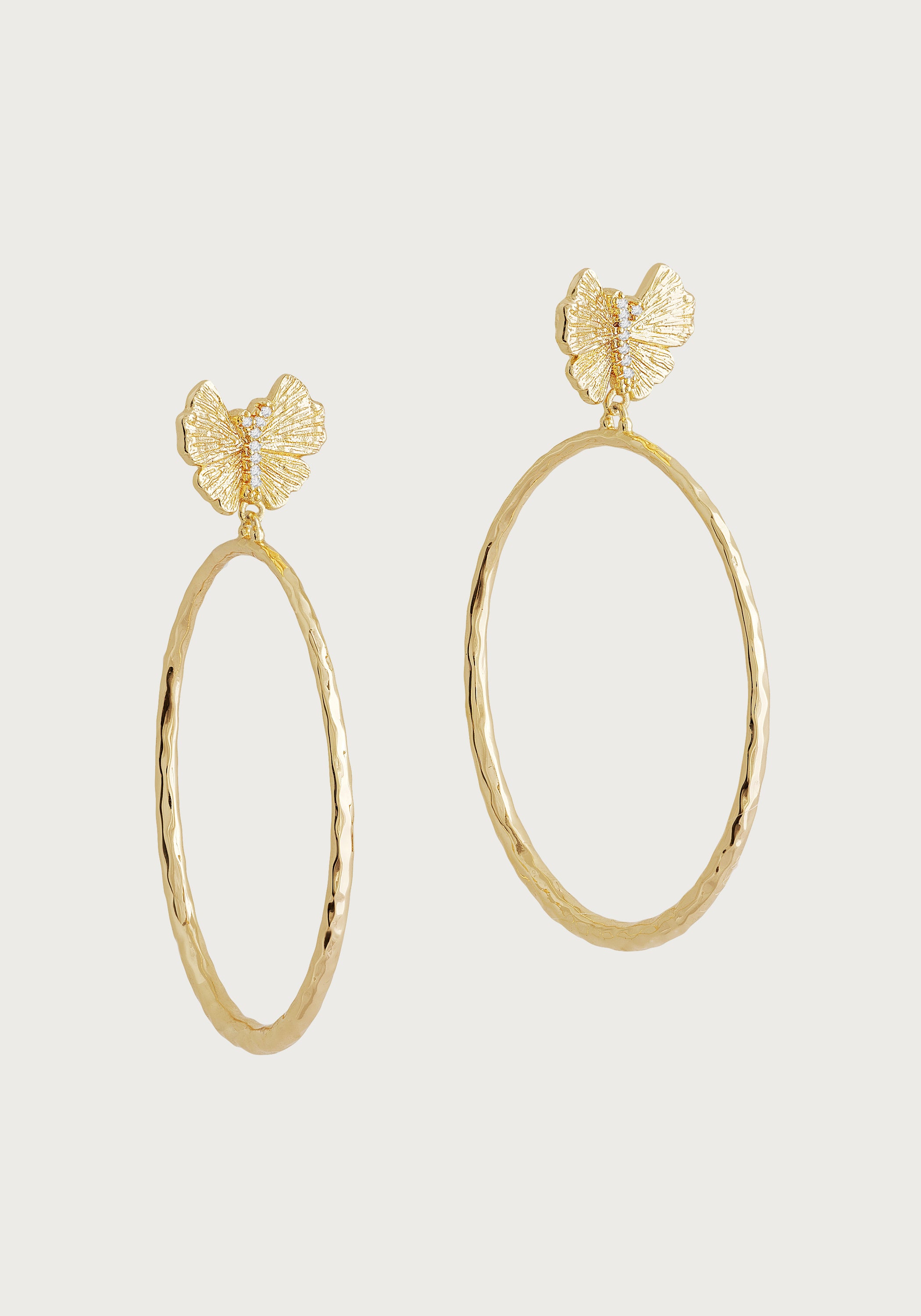 Hoop Earrings with Aspen Gold Butterflies