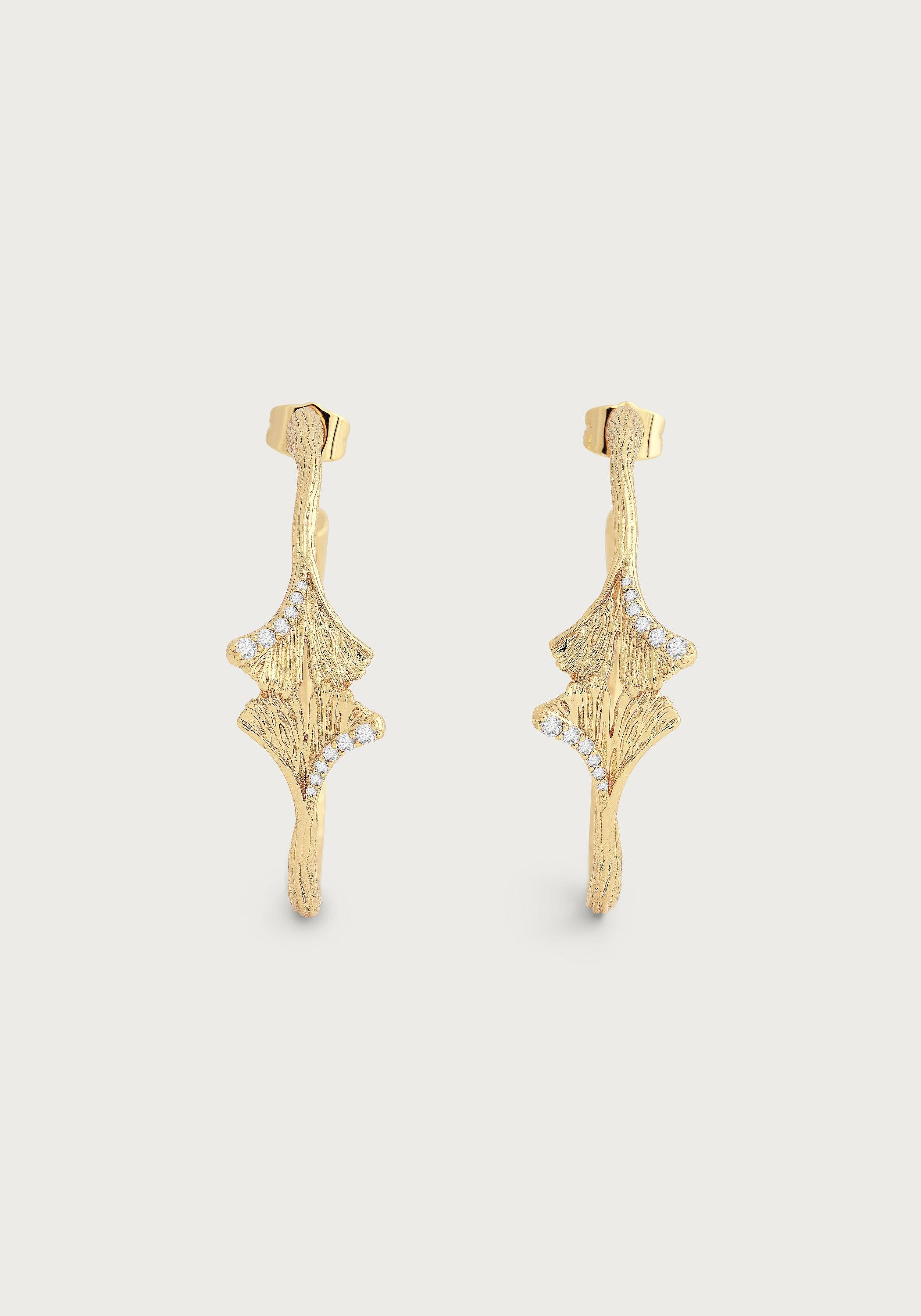 Ginkgo Hoop Earrings - Anabel Aram