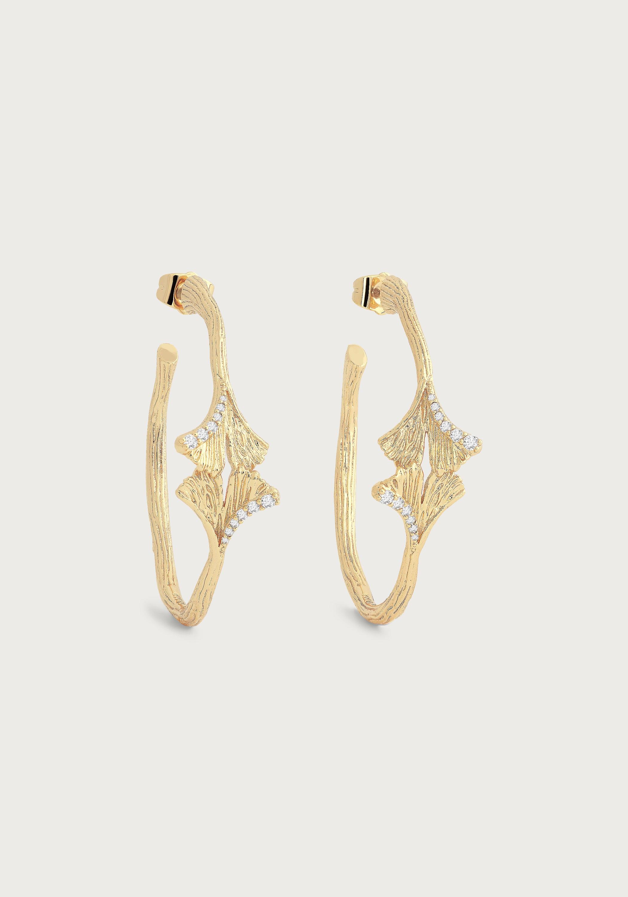 Ginkgo Hoop Earrings – Anabel Aram