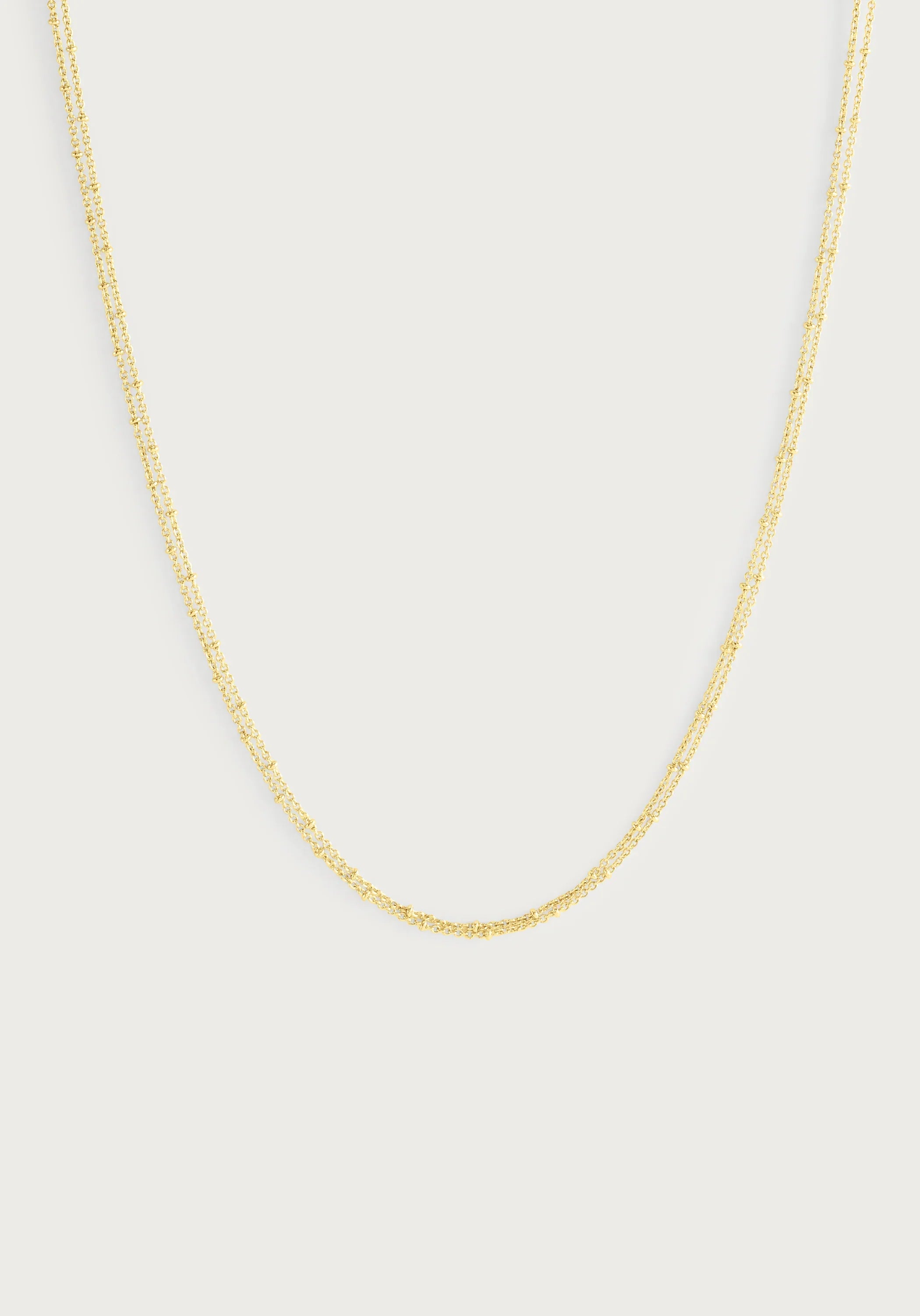 Molten Double Chain Necklace, Gold