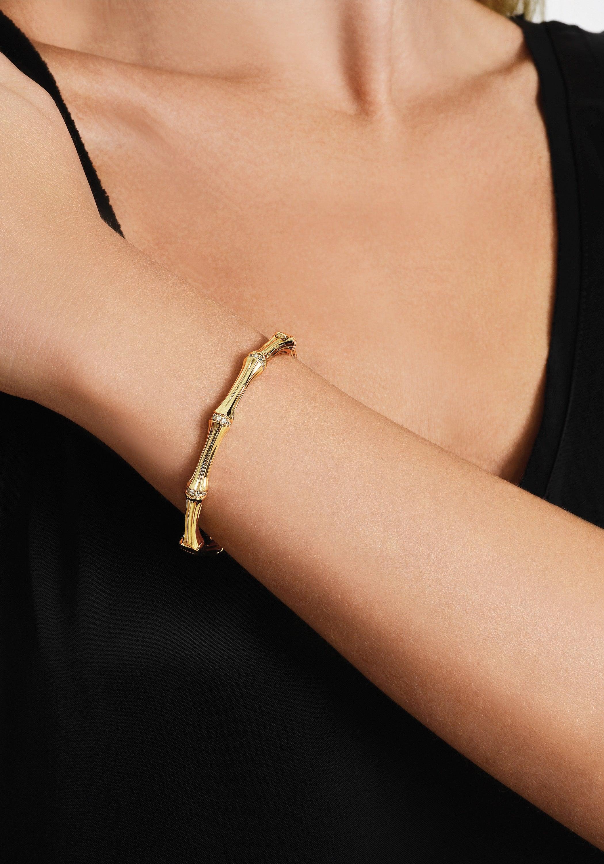 Bamboo Hinged Bangle - Anabel Aram