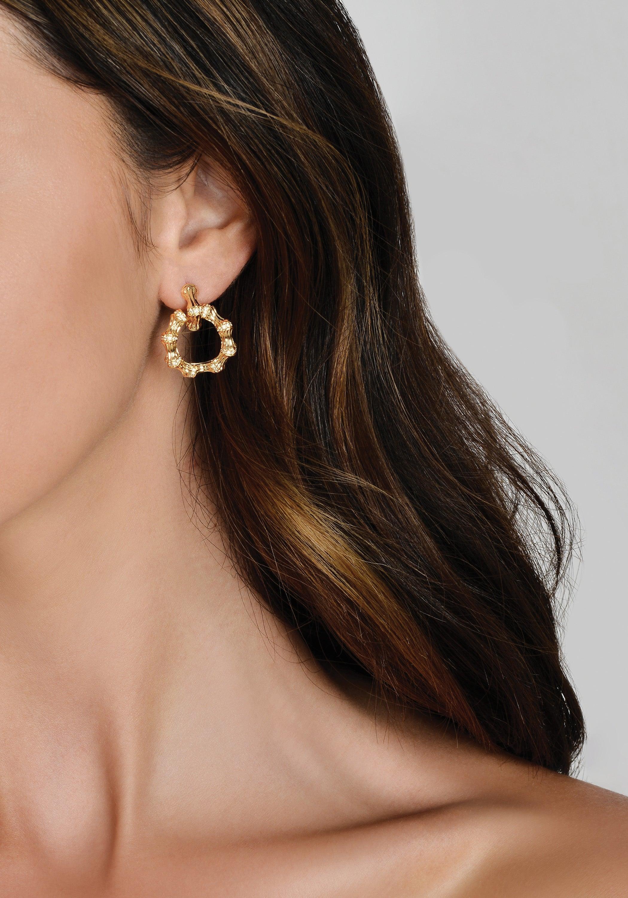 Bamboo Double Hoop Earrings - Anabel Aram