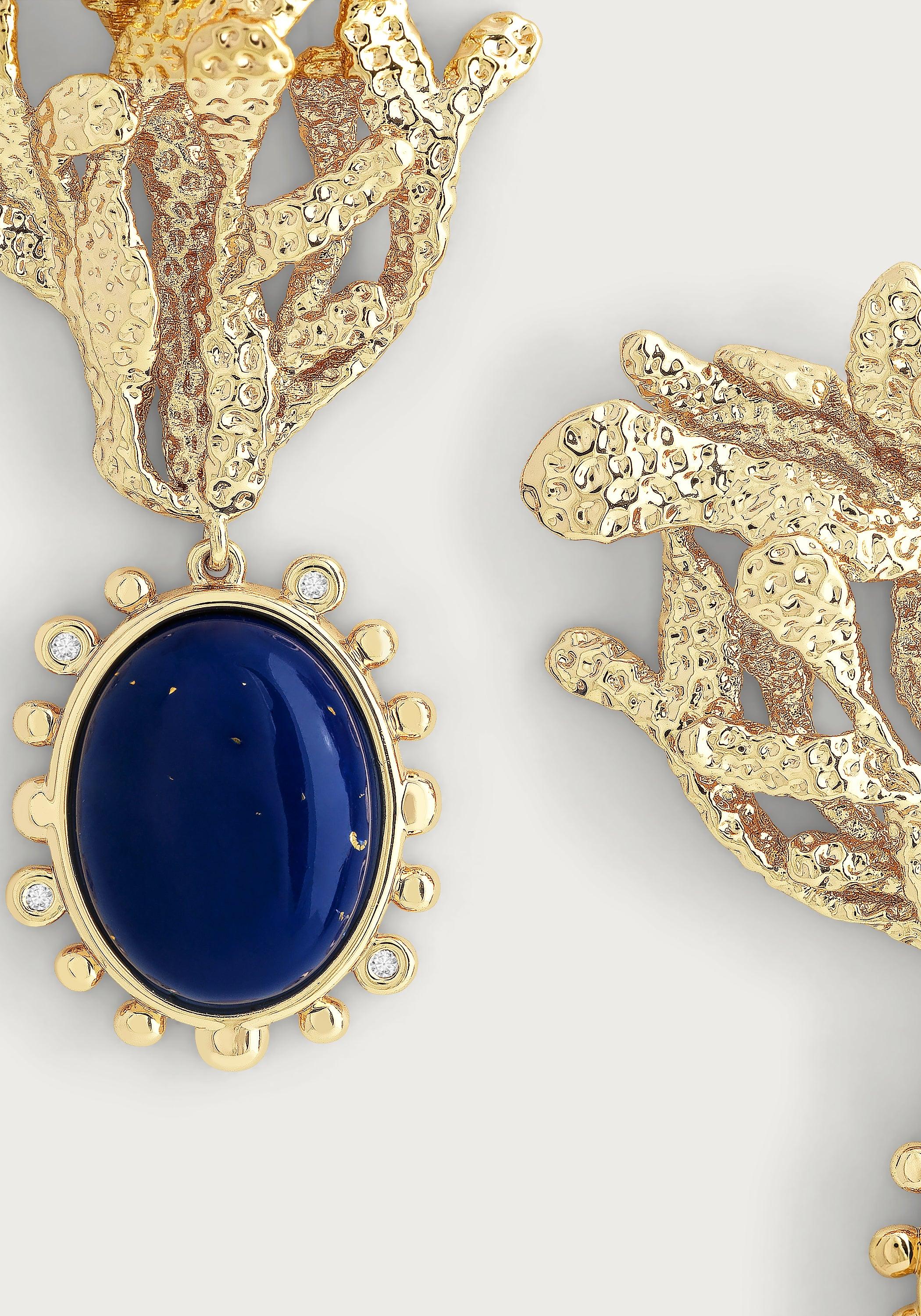 Kelp With Lapis Drop Earrings - Anabel Aram