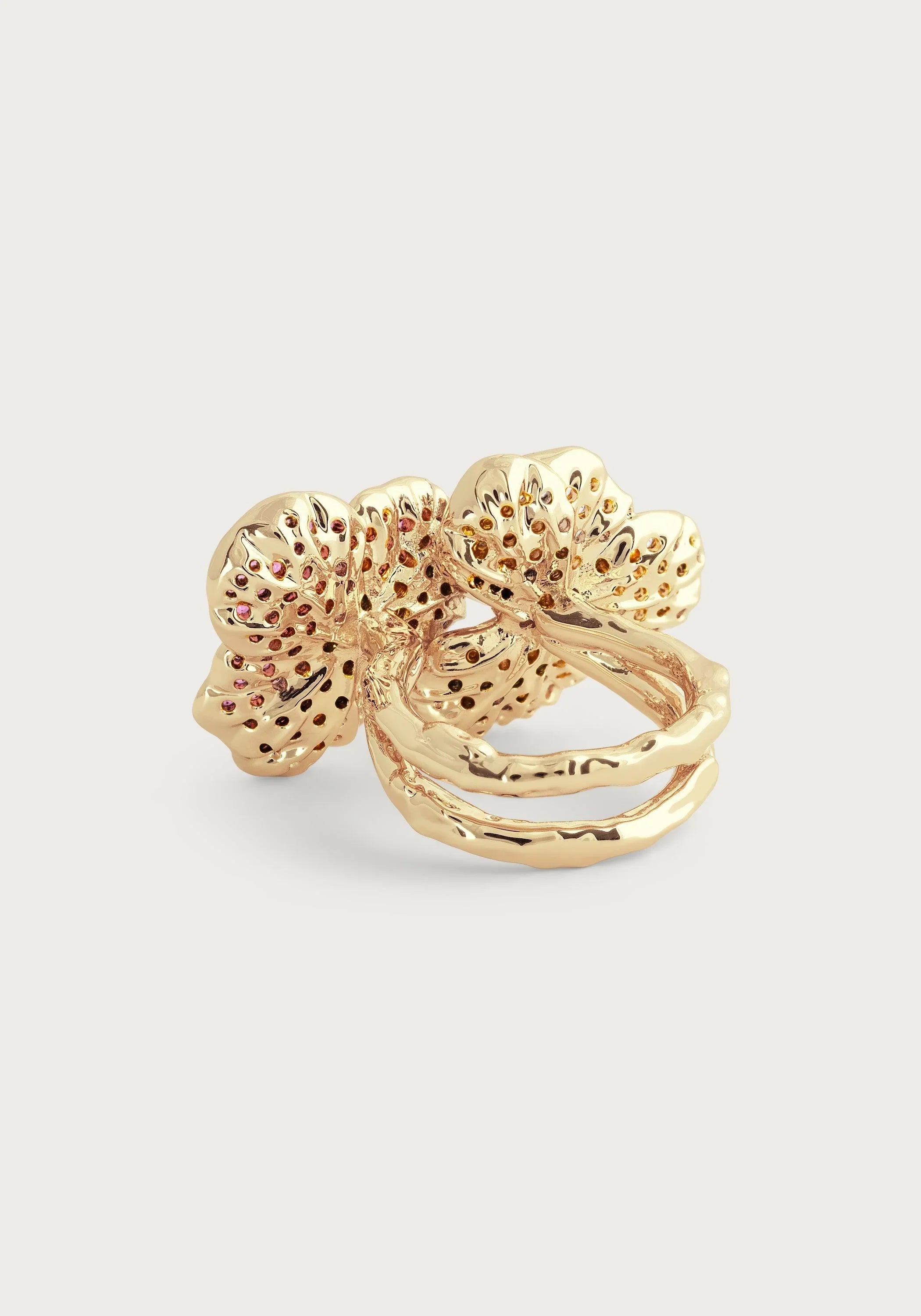 Double Orchid Pave Ring - Anabel Aram