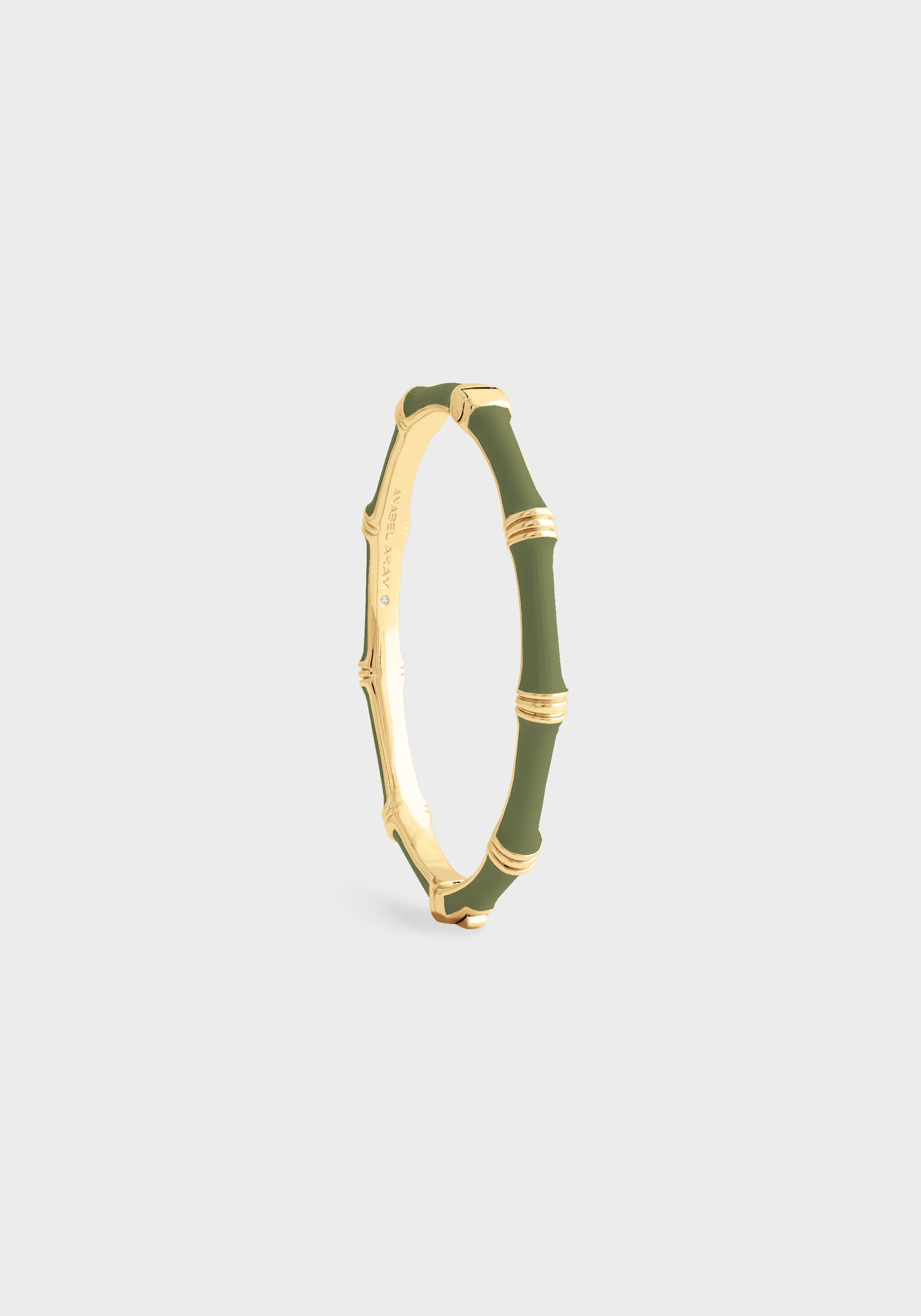 Bamboo Enameled Hinged Bangle