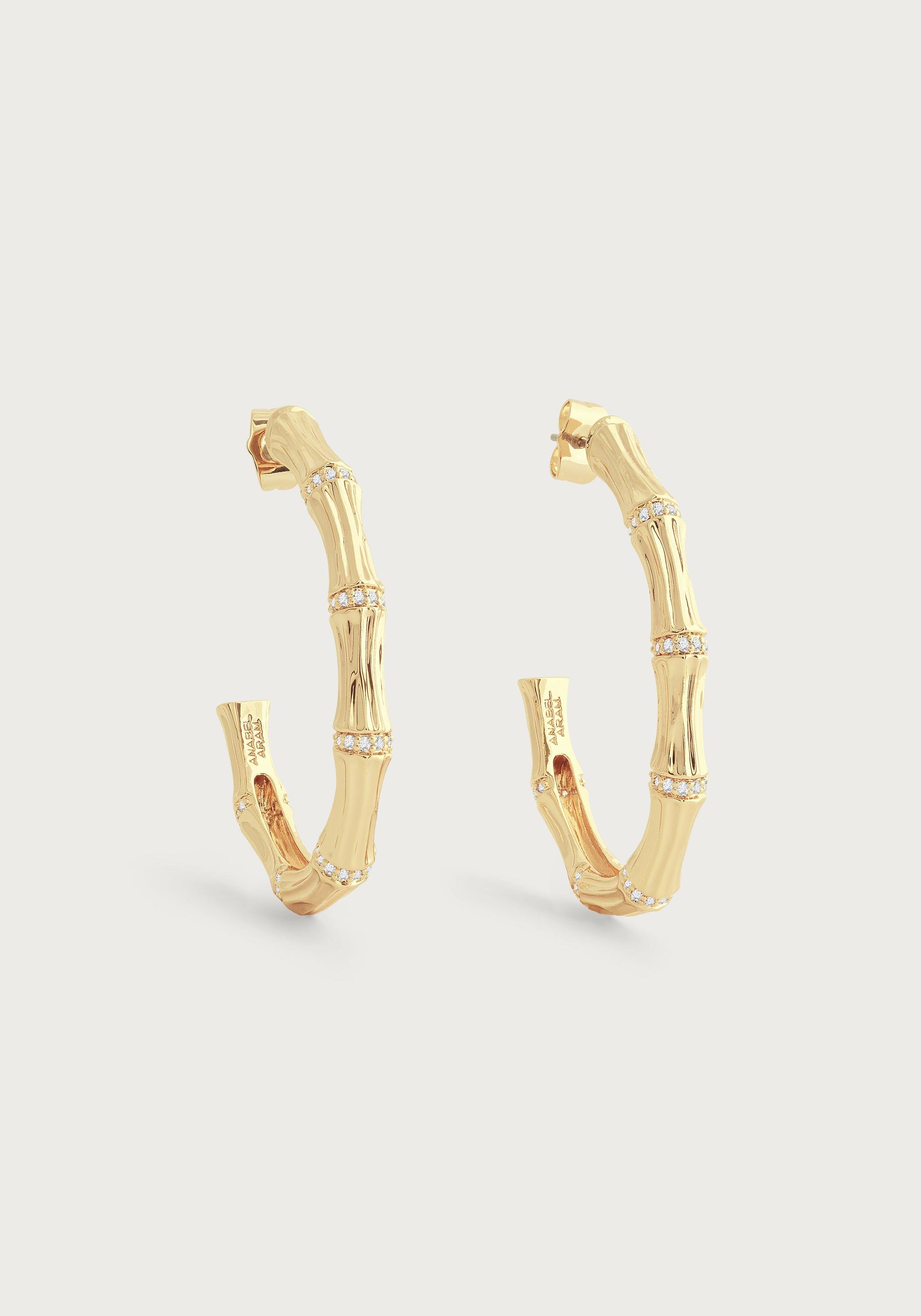 Bamboo Single Hoop Earrings - Anabel Aram