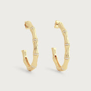 Bamboo Single Hoop Earrings - Anabel Aram
