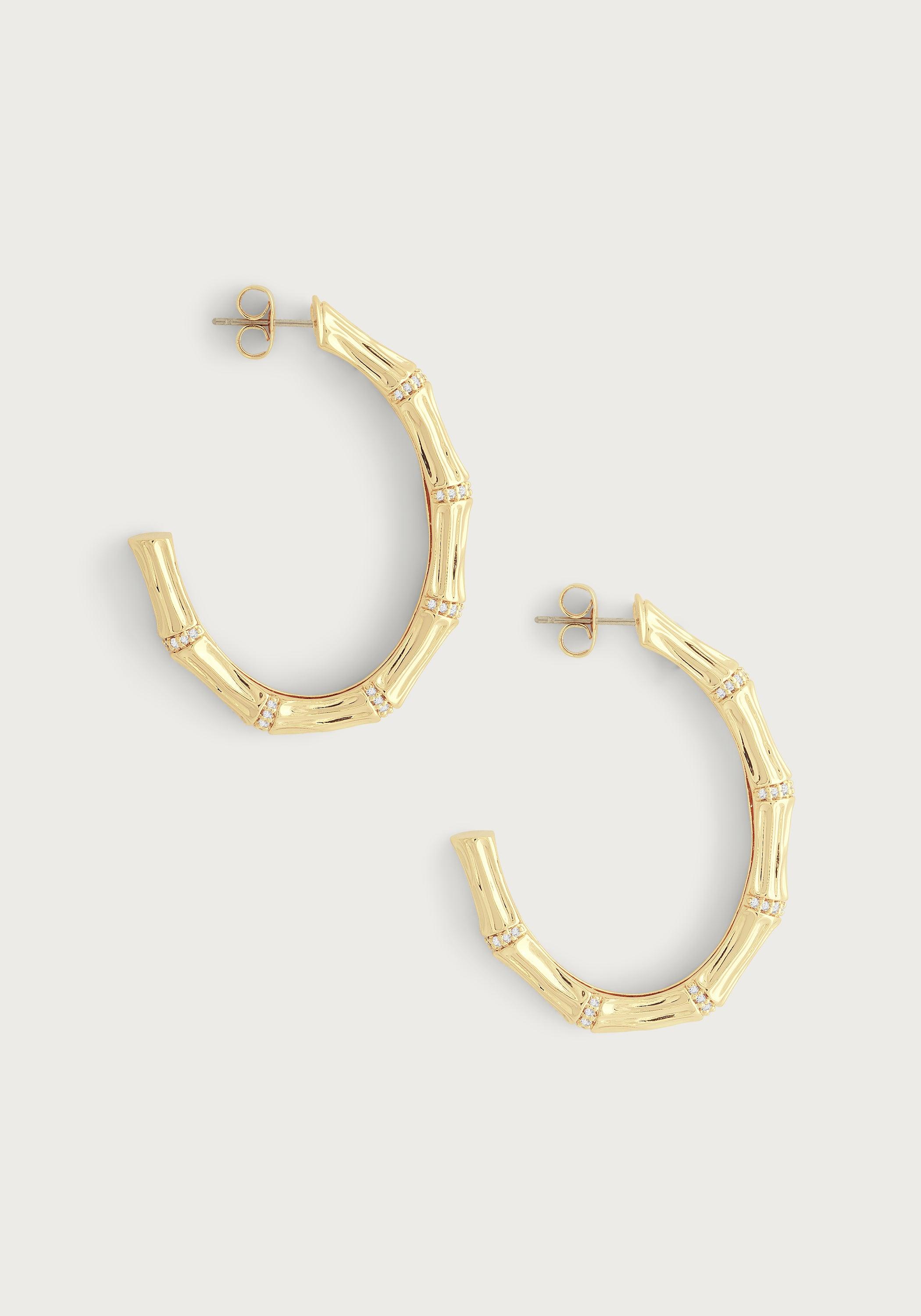 Bamboo Single Hoop Earrings - Anabel Aram