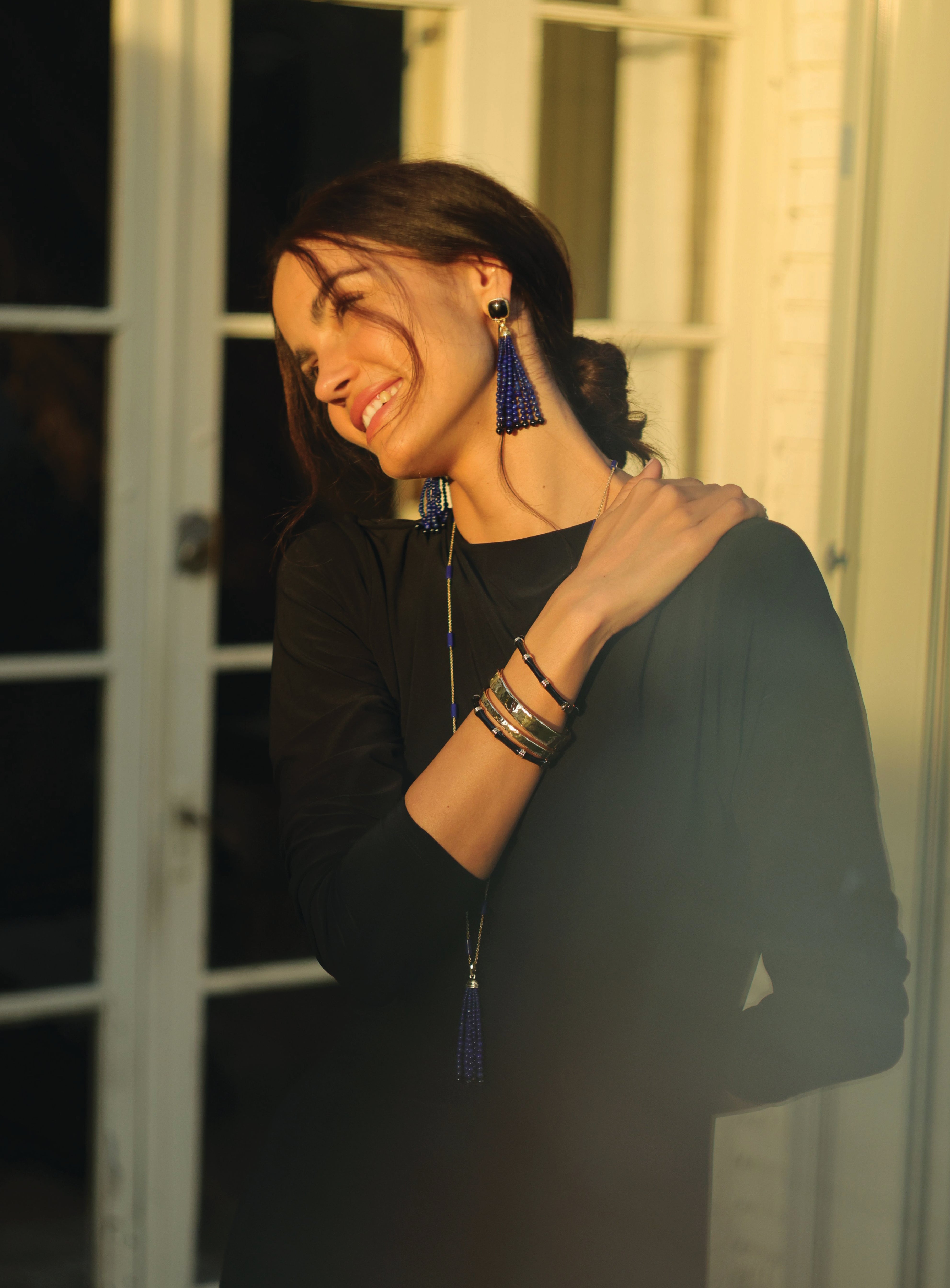 Forza Long Lapis Chain Necklace - Anabel Aram