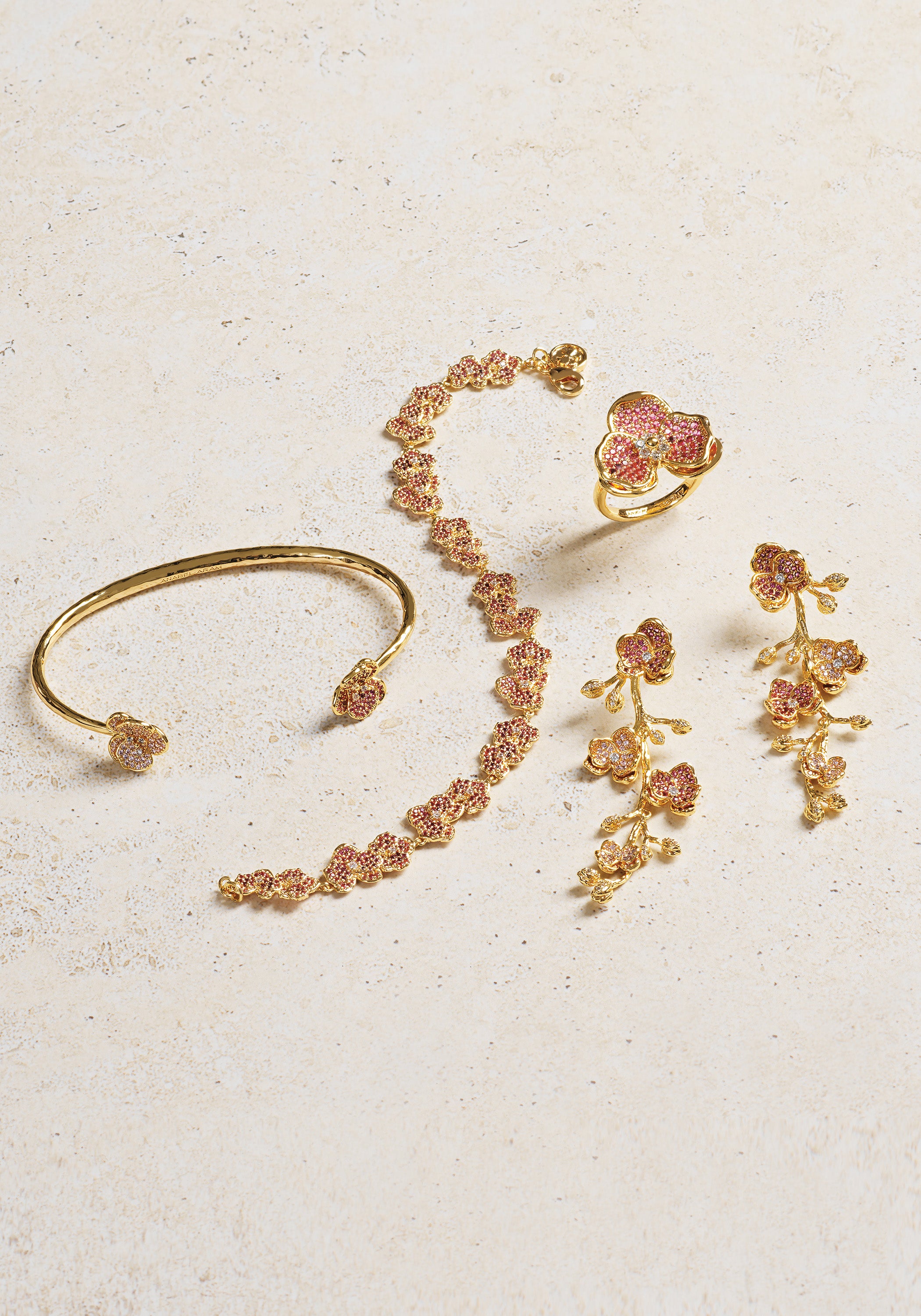 Orchid Pavé Fuchsia And Pale Pink Crystal Bangle