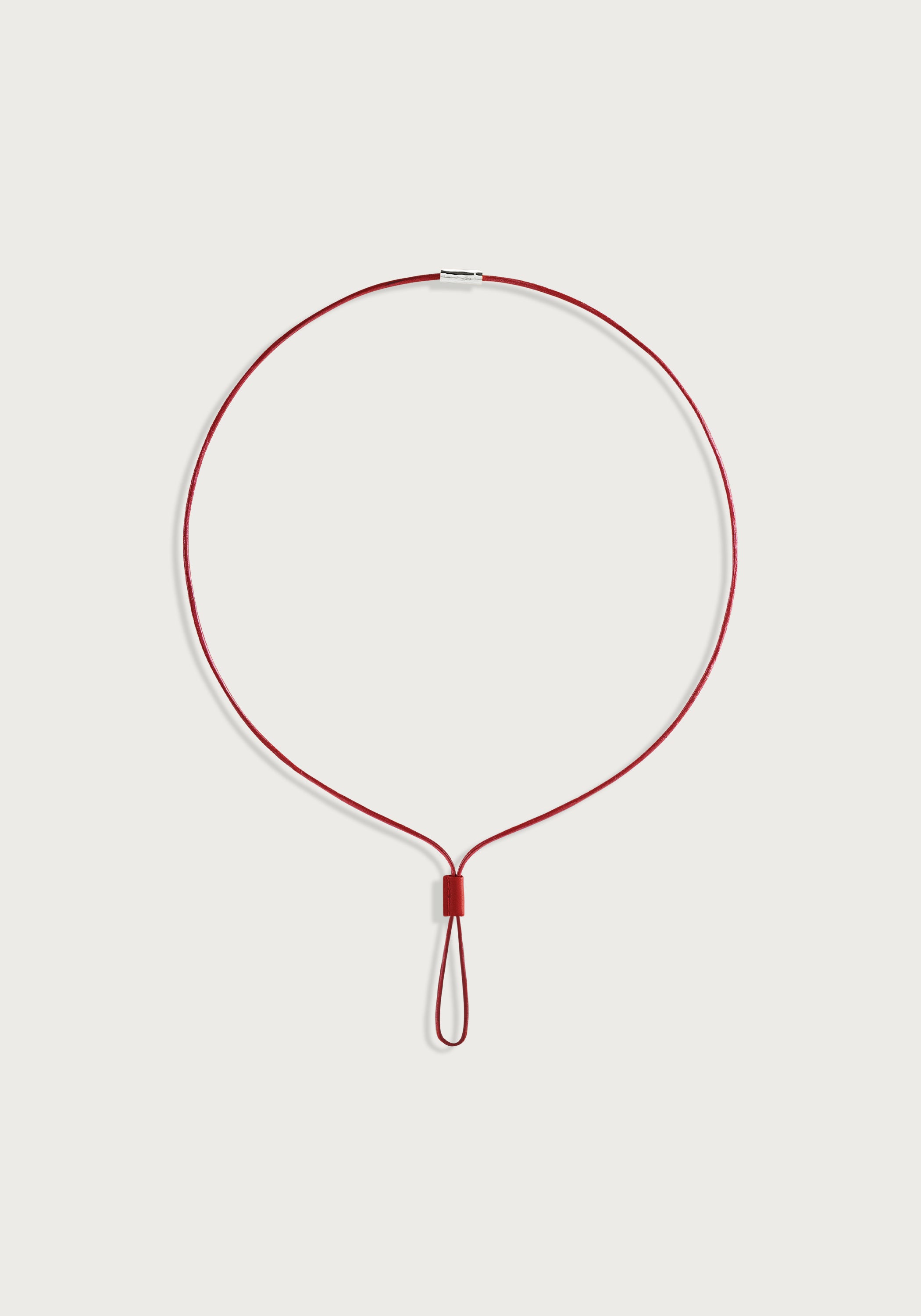 Cheval Leather Necklace, Silver