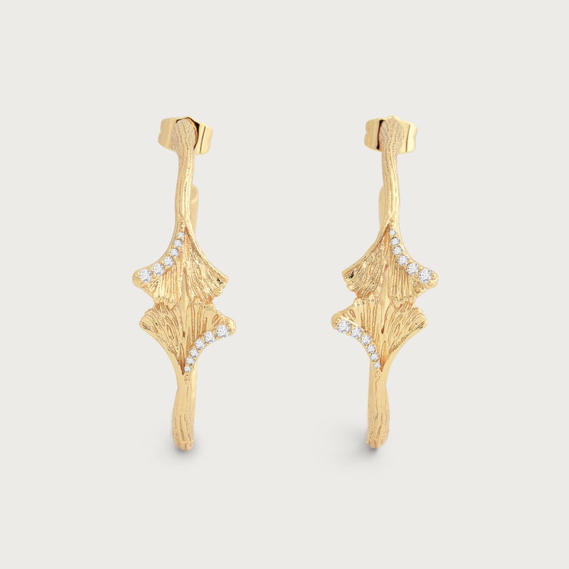 Ginkgo Hoop Earrings - Anabel Aram