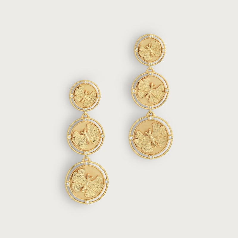 Butterfly Coin Drop Earrings - Anabel Aram