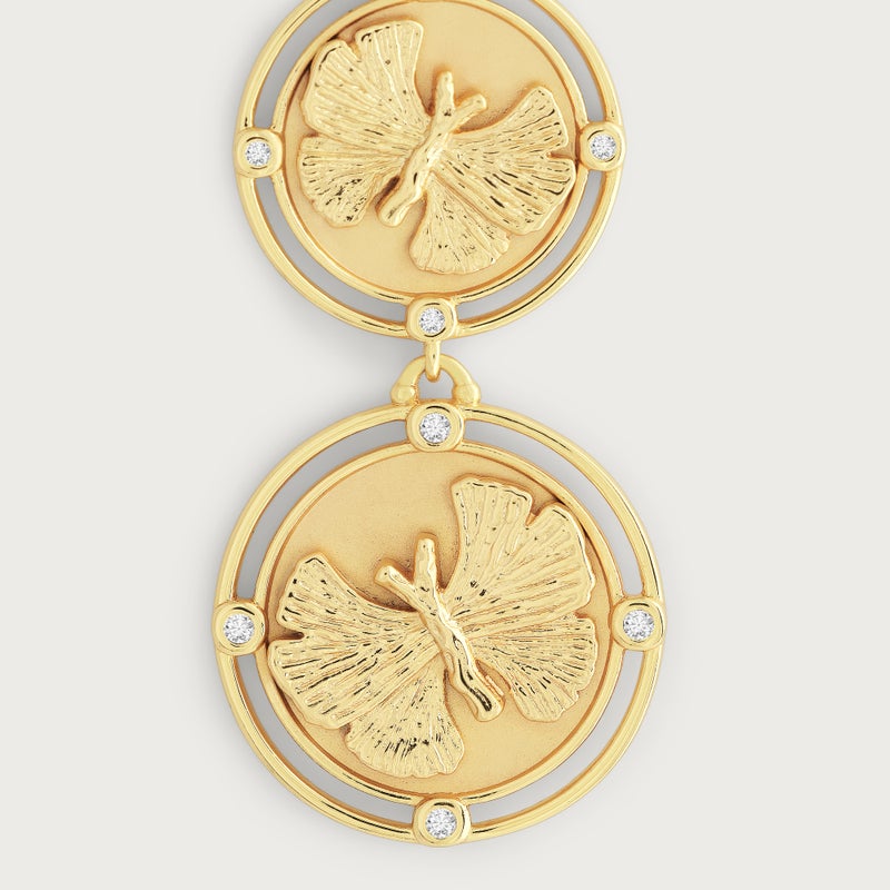 Butterfly Coin Drop Earrings - Anabel Aram