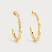 Bamboo Single Hoop Earrings - Anabel Aram