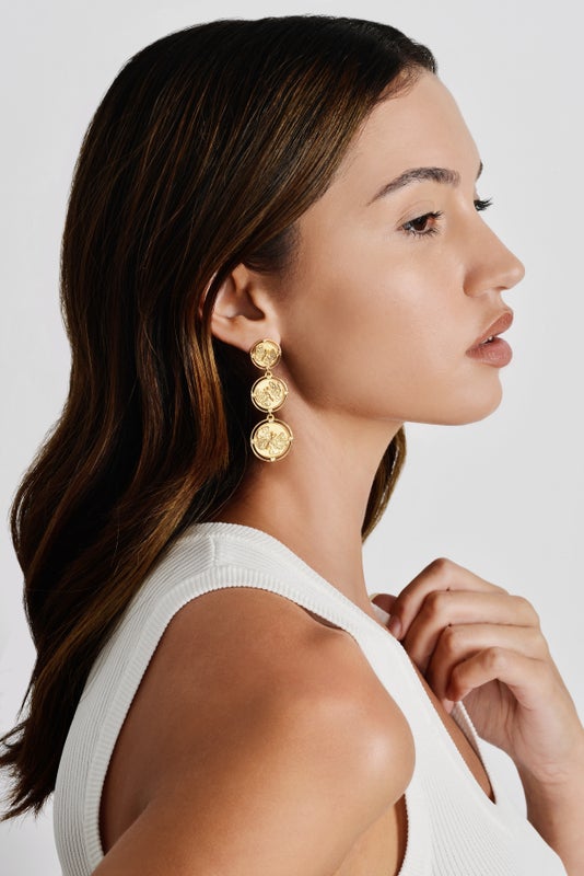 Butterfly Coin Drop Earrings - Anabel Aram